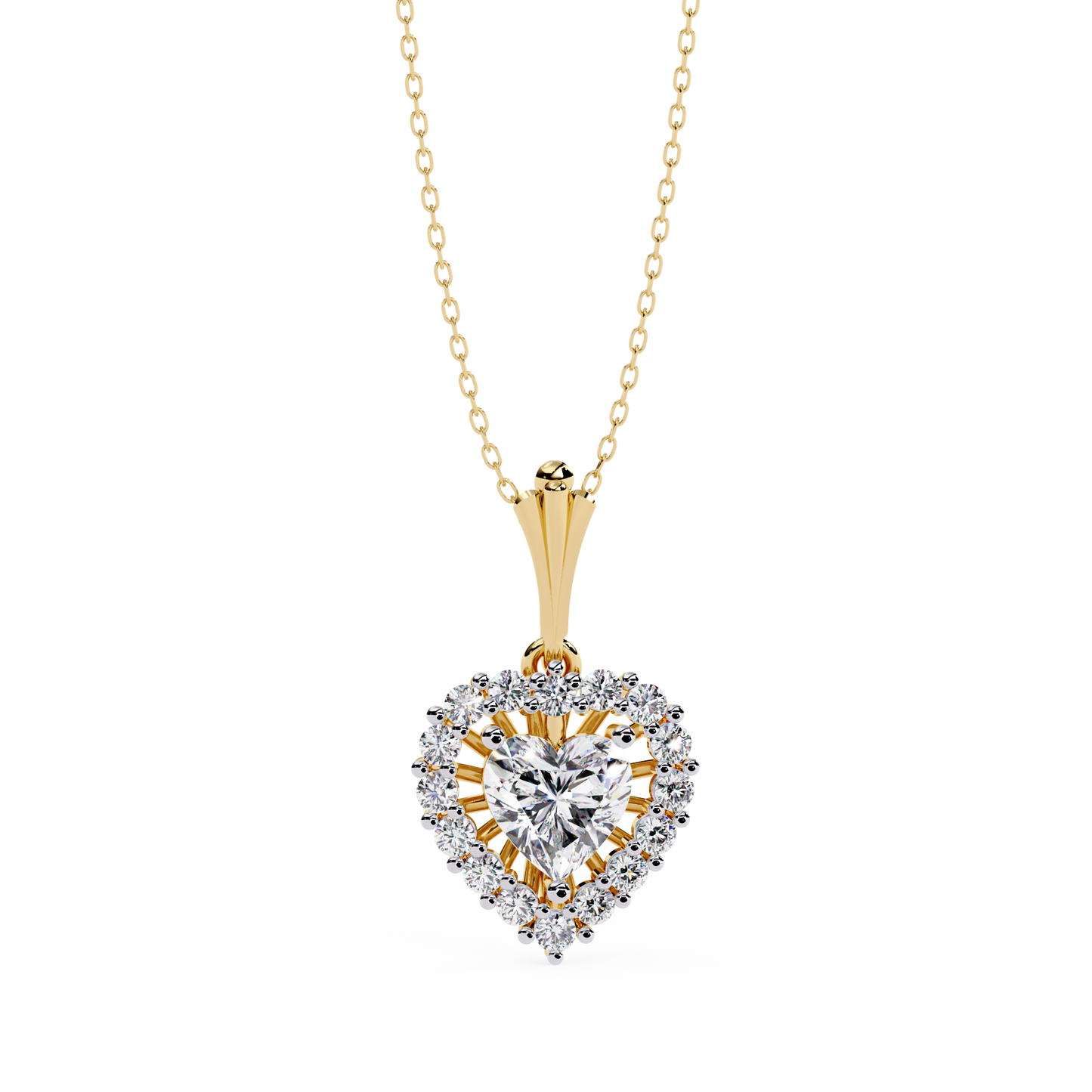 sunbeam heartburst lab grown diamond pendant