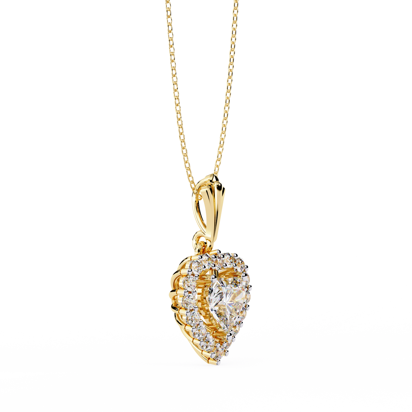 sunbeam heartburst lab grown diamond pendant