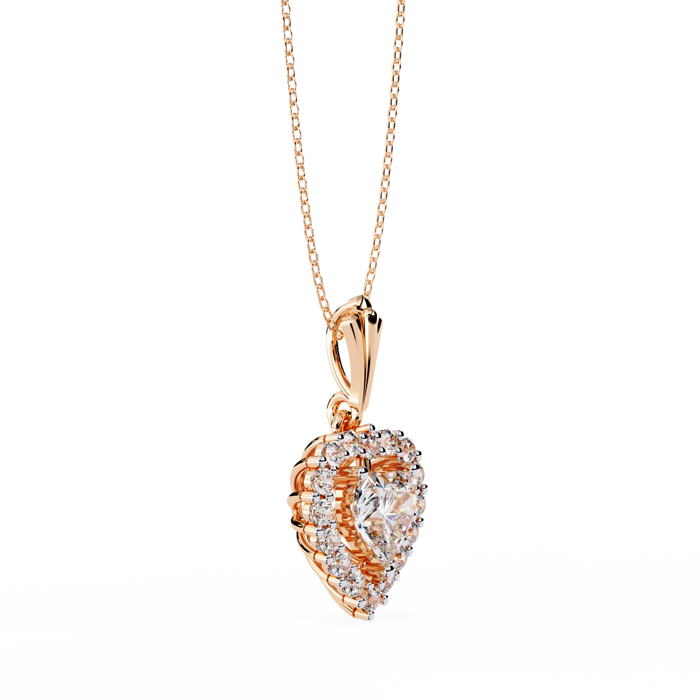 sunbeam heartburst lab grown diamond pendant