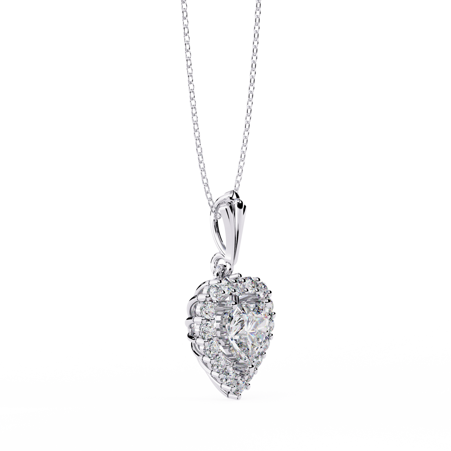 sunbeam heartburst lab grown diamond pendant