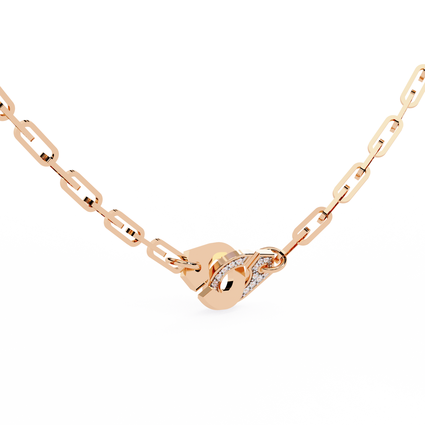 lock & link chic lab grown diamond necklace