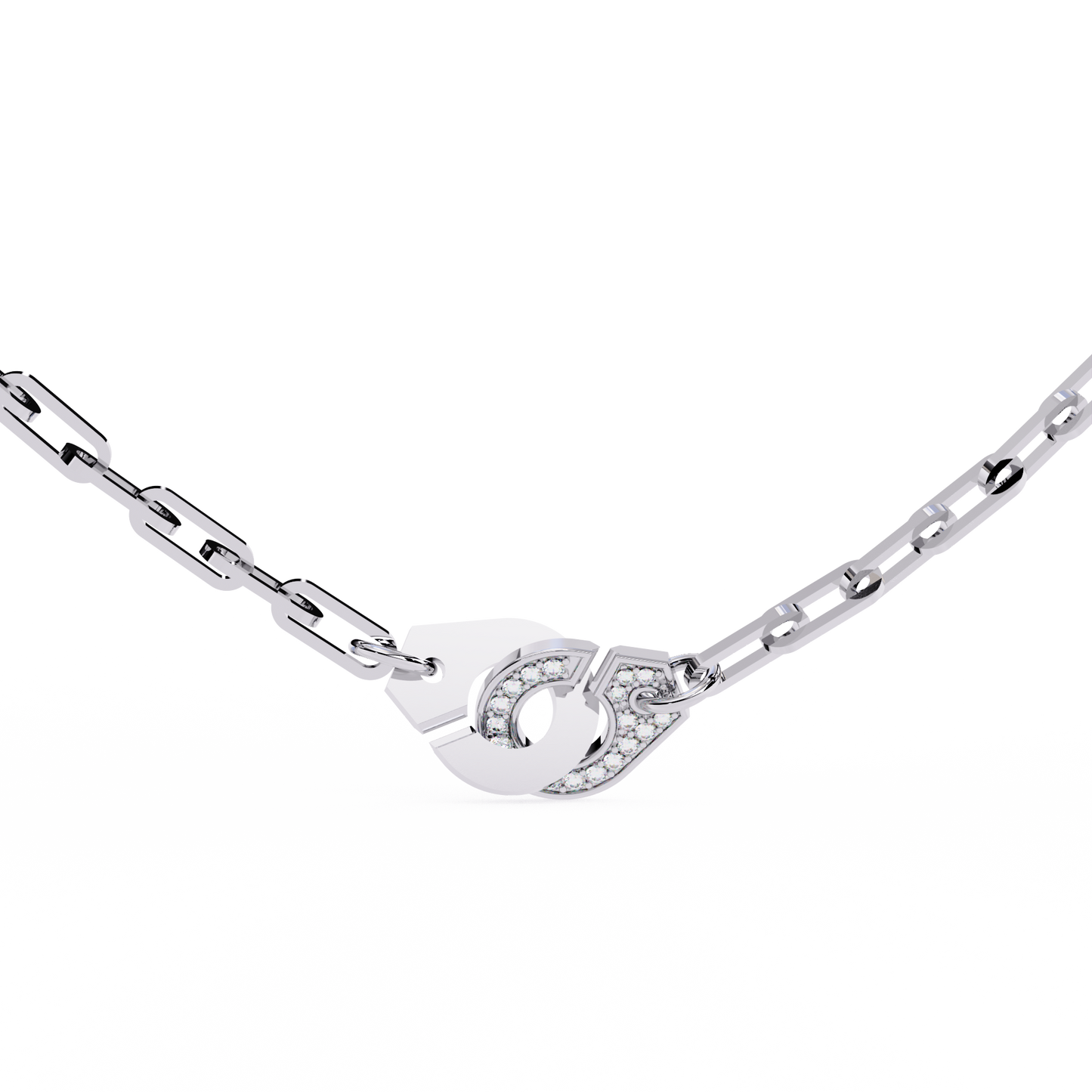 lock & link chic lab grown diamond necklace