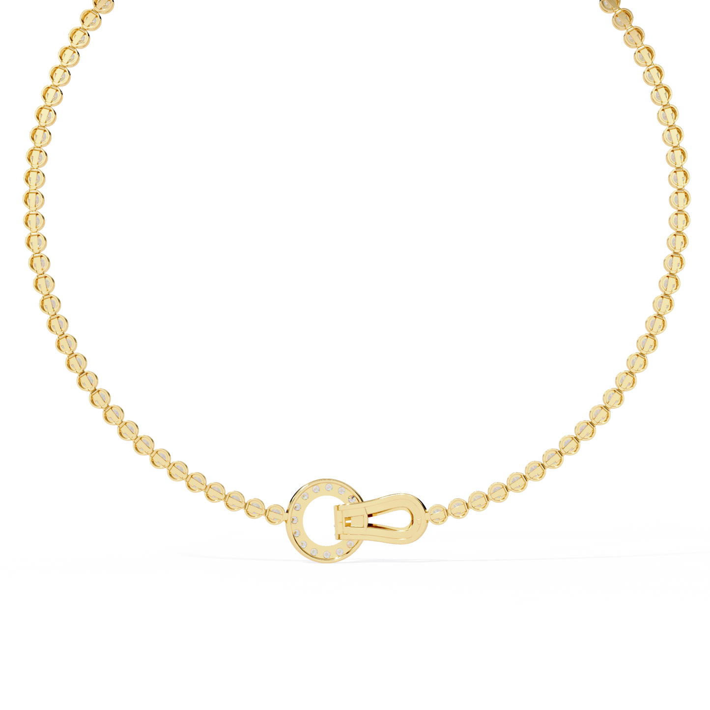 paragon pave lock tennis lab grown diamond necklace