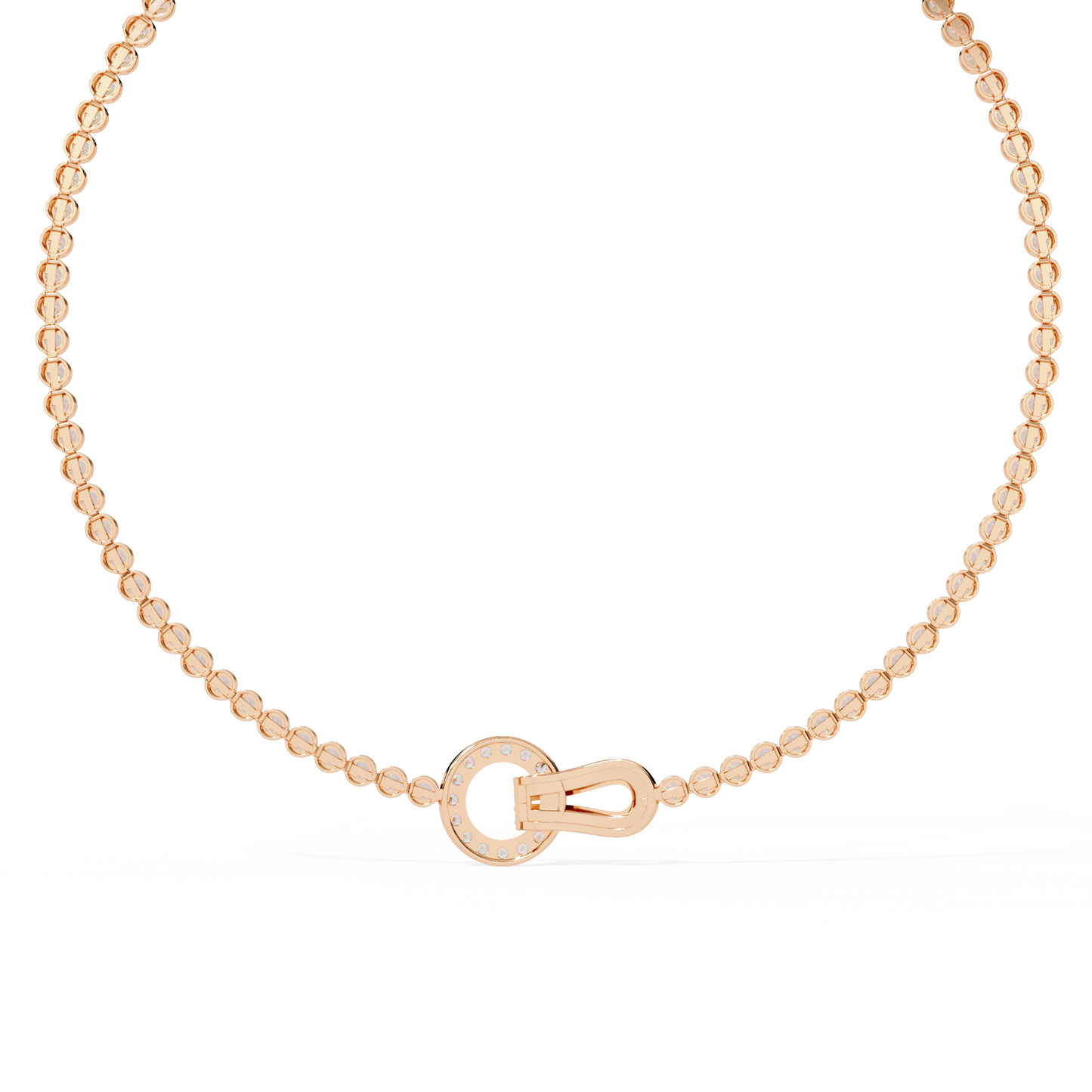 paragon pave lock tennis lab grown diamond necklace