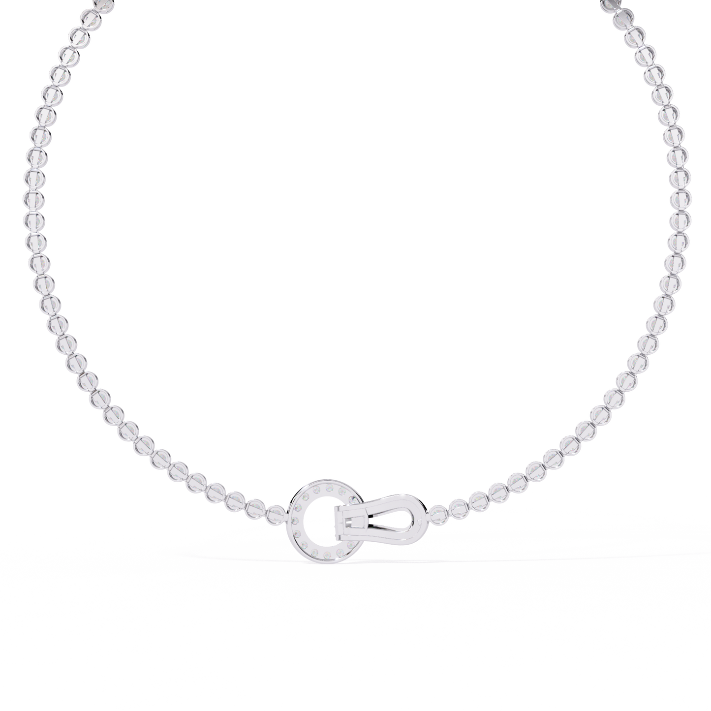 paragon pave lock tennis lab grown diamond necklace