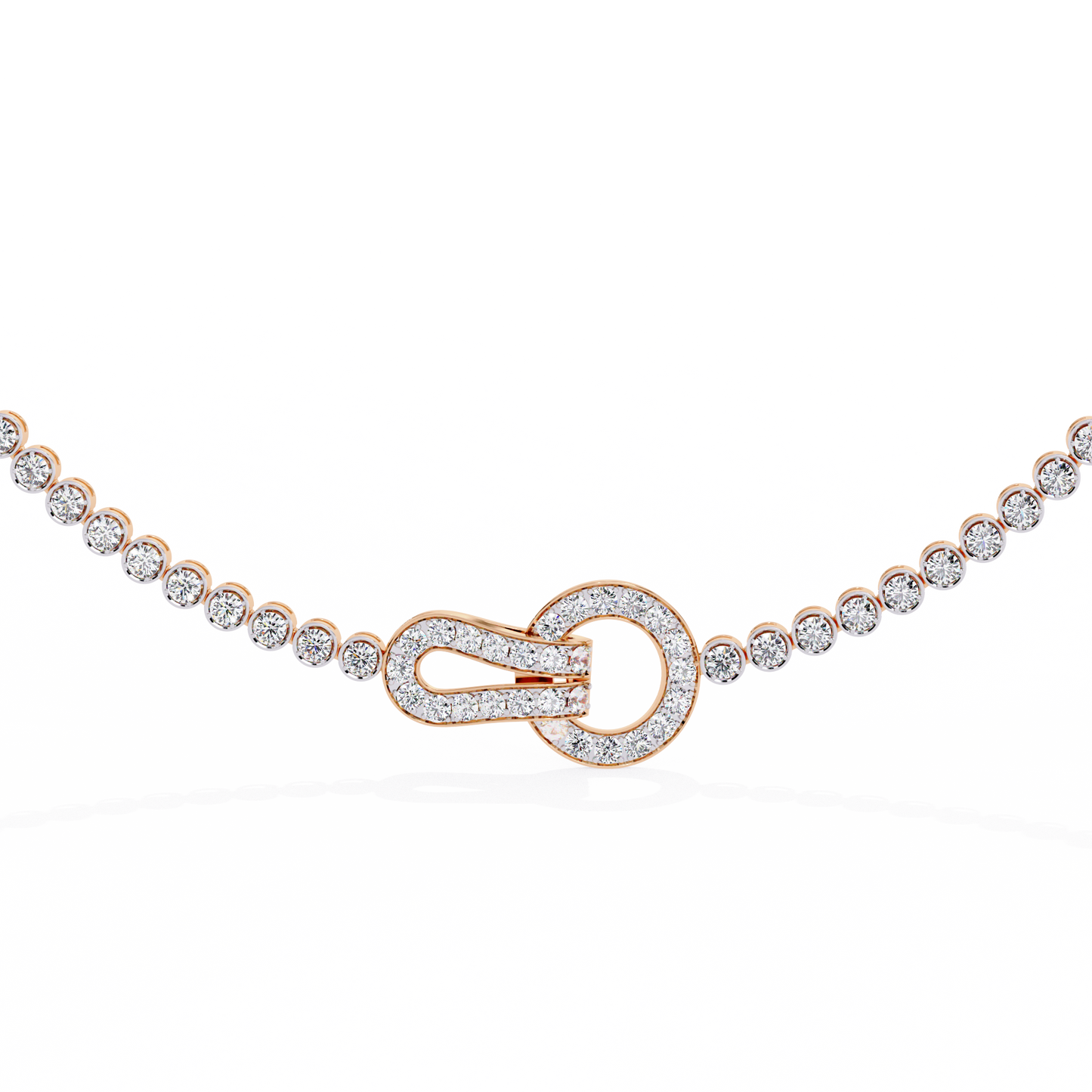 paragon pave lock tennis lab grown diamond necklace