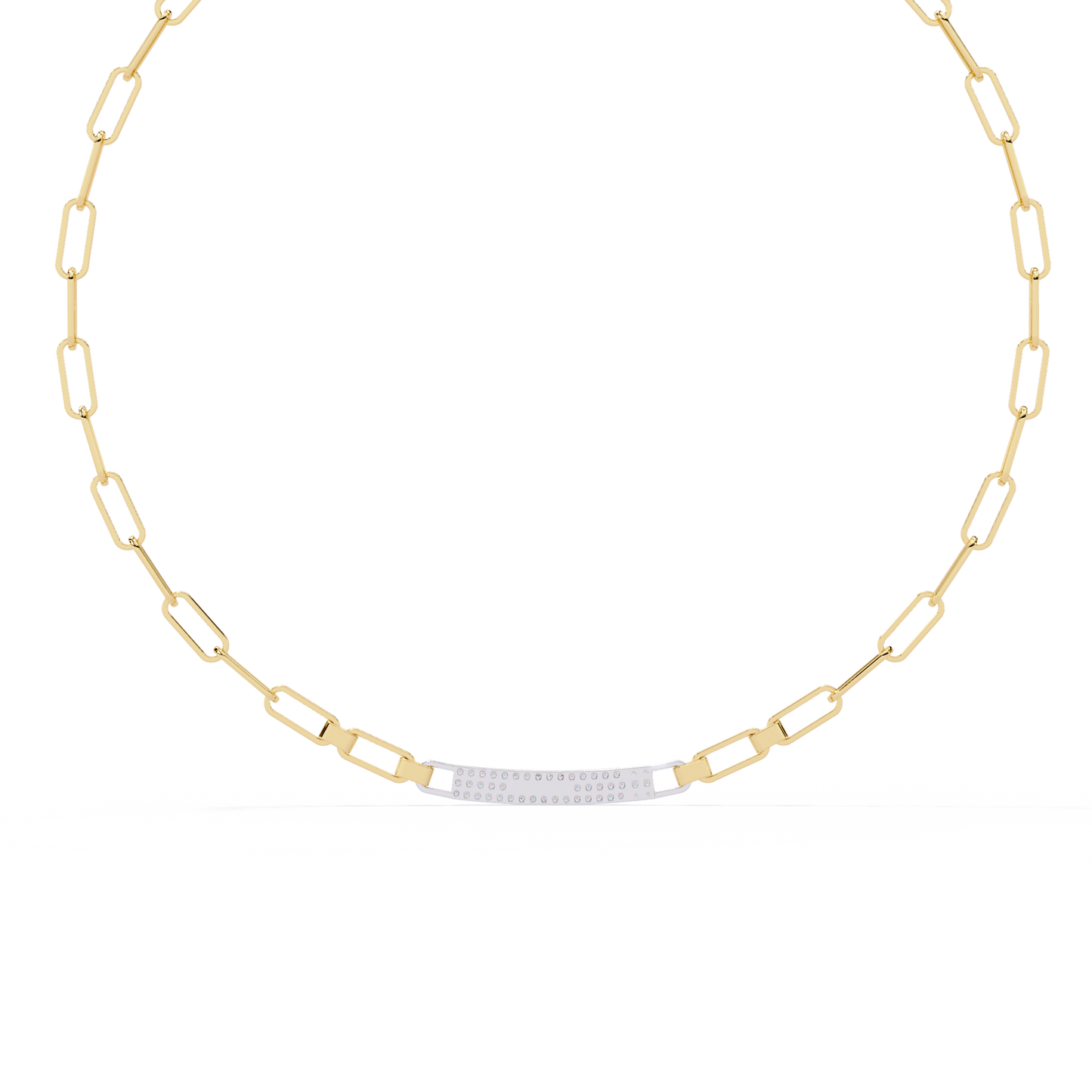 avenue bar paperclip lab grown diamond necklace