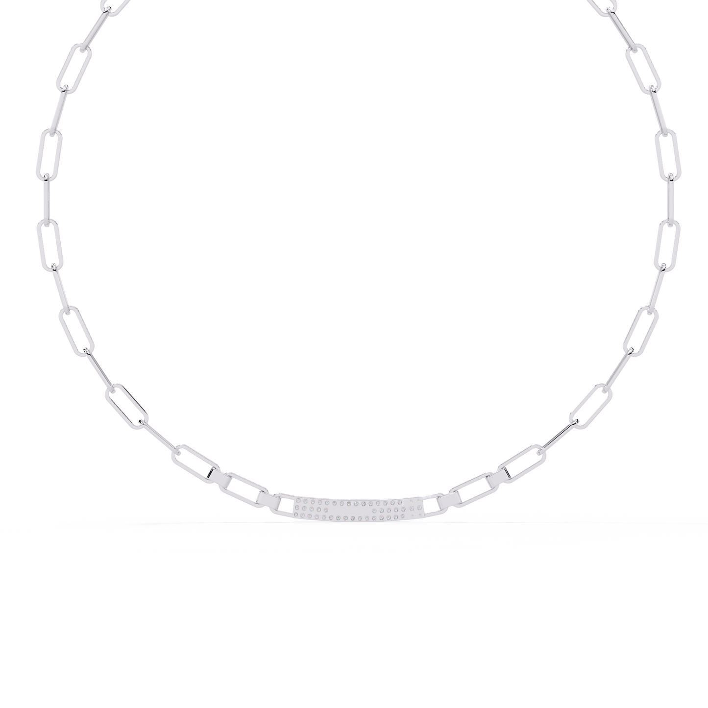 avenue bar paperclip lab grown diamond necklace