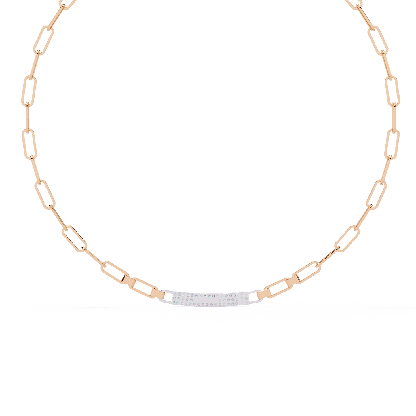 avenue bar paperclip lab grown diamond necklace