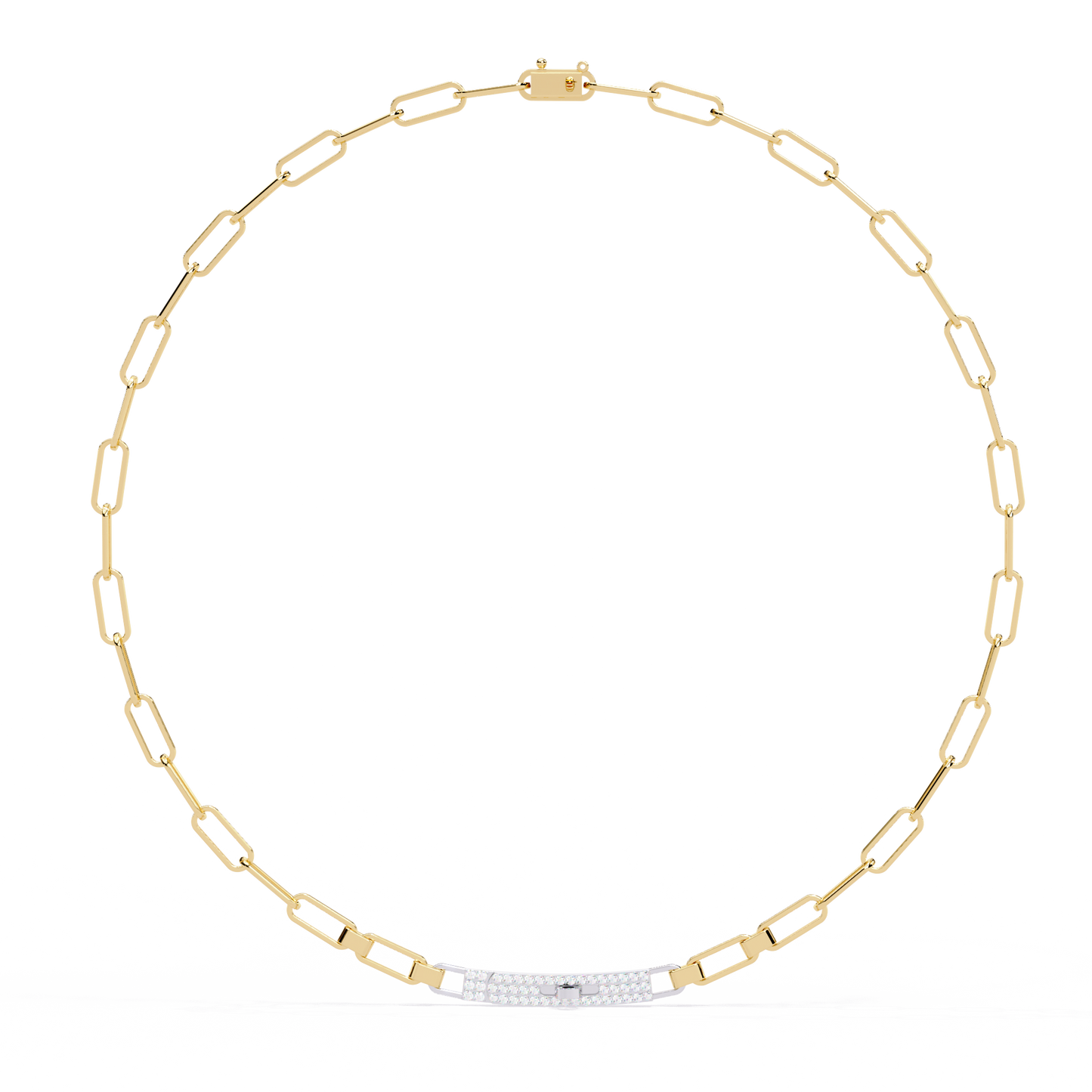 avenue bar paperclip lab grown diamond necklace
