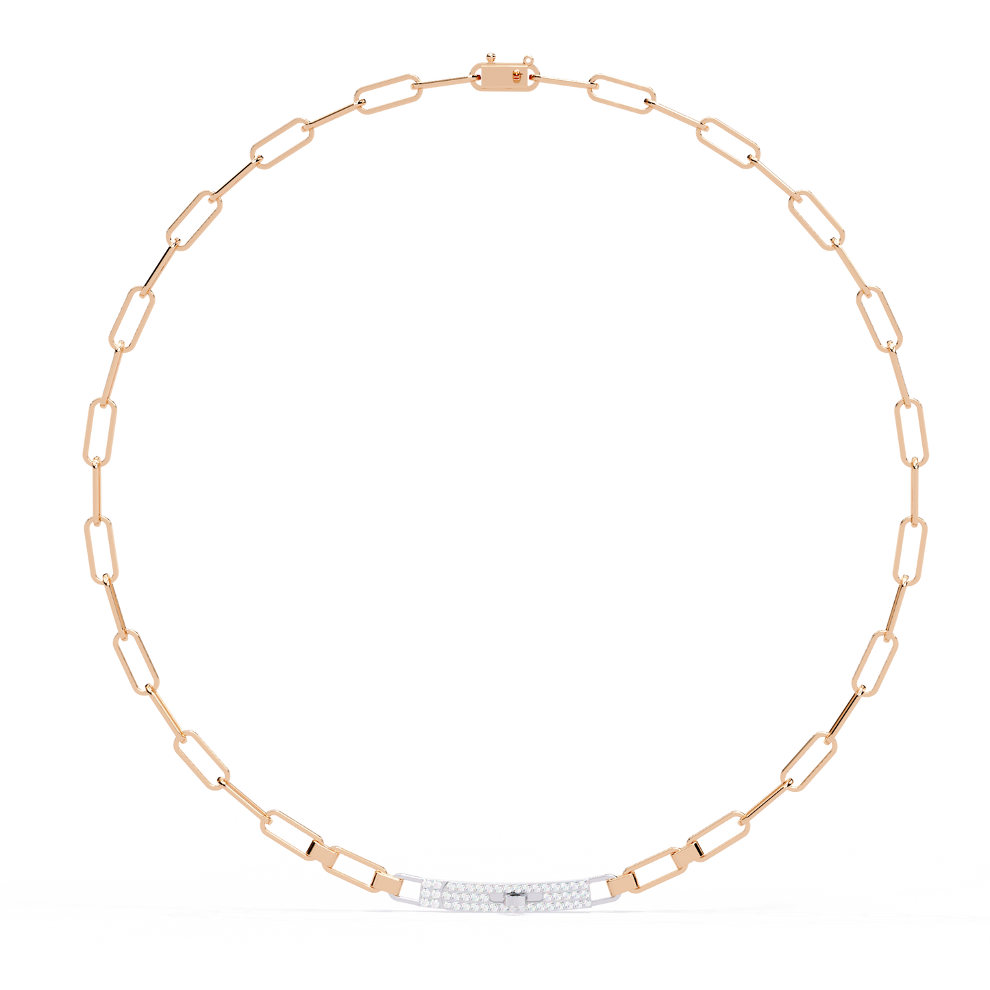 avenue bar paperclip lab grown diamond necklace