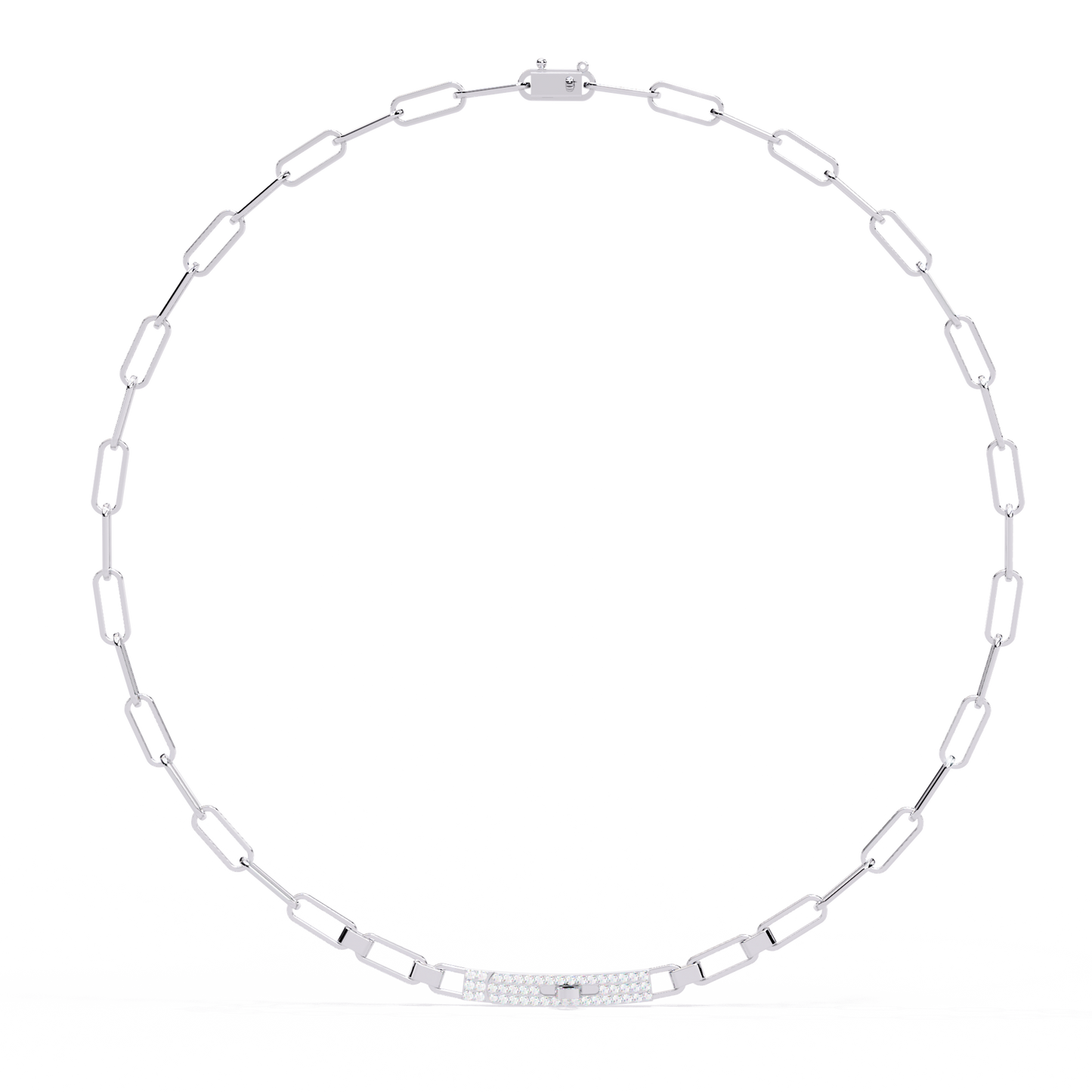 avenue bar paperclip lab grown diamond necklace