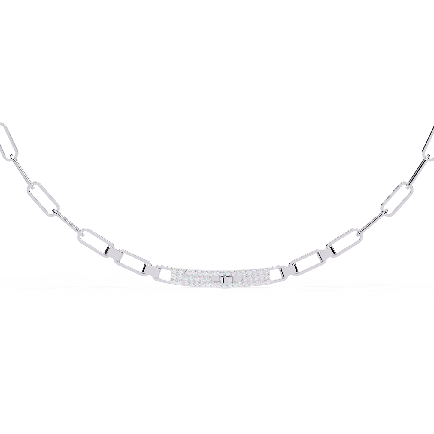 avenue bar paperclip lab grown diamond necklace