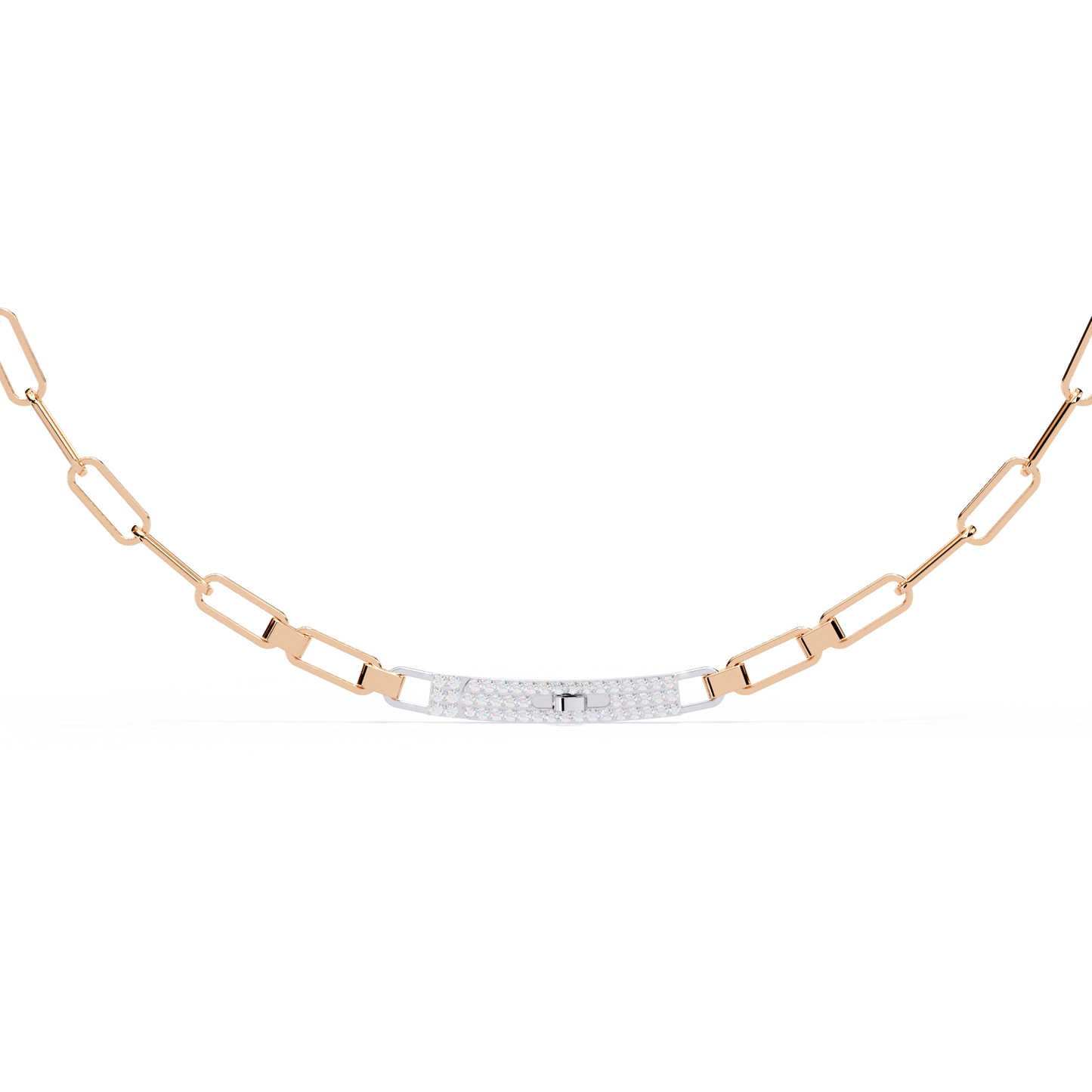 avenue bar paperclip lab grown diamond necklace