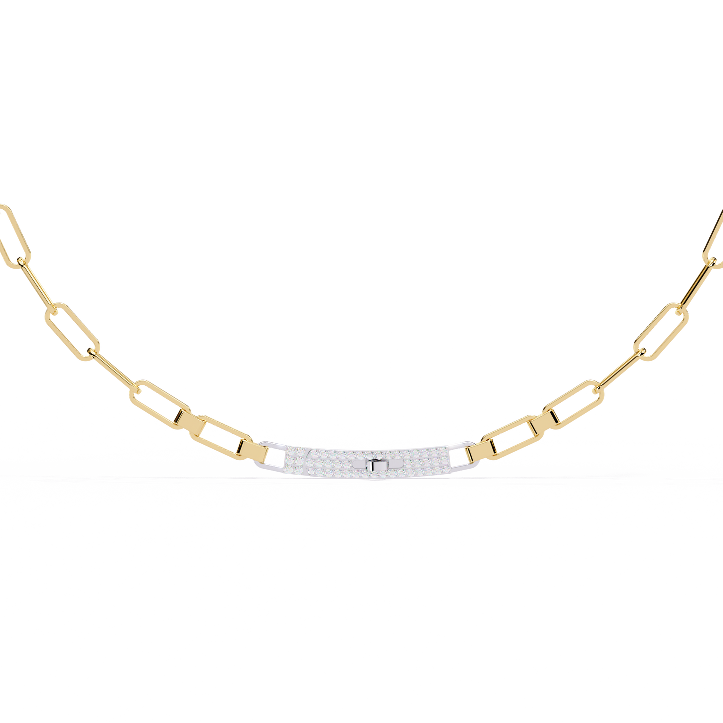 avenue bar paperclip lab grown diamond necklace