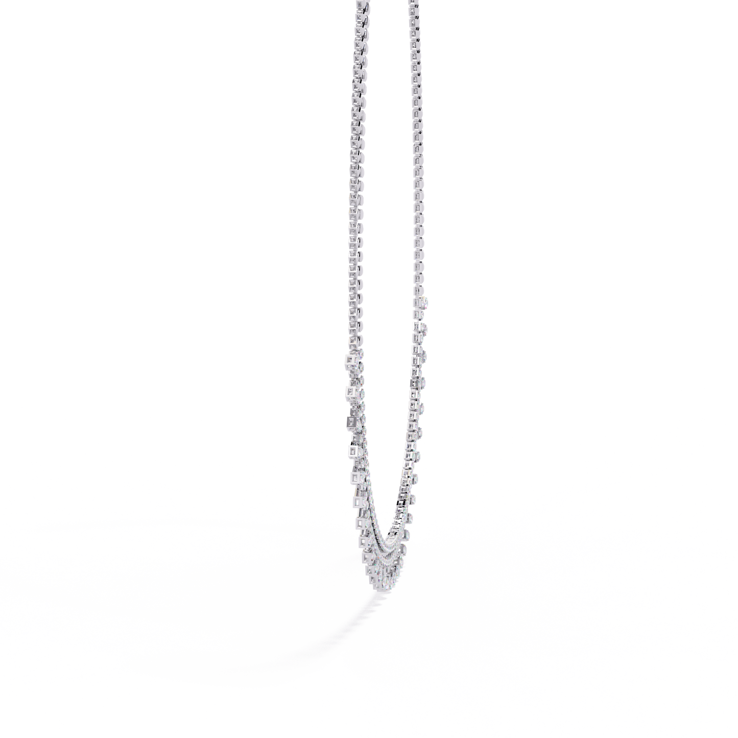 regal prism princess fringe lab grown diamond necklace