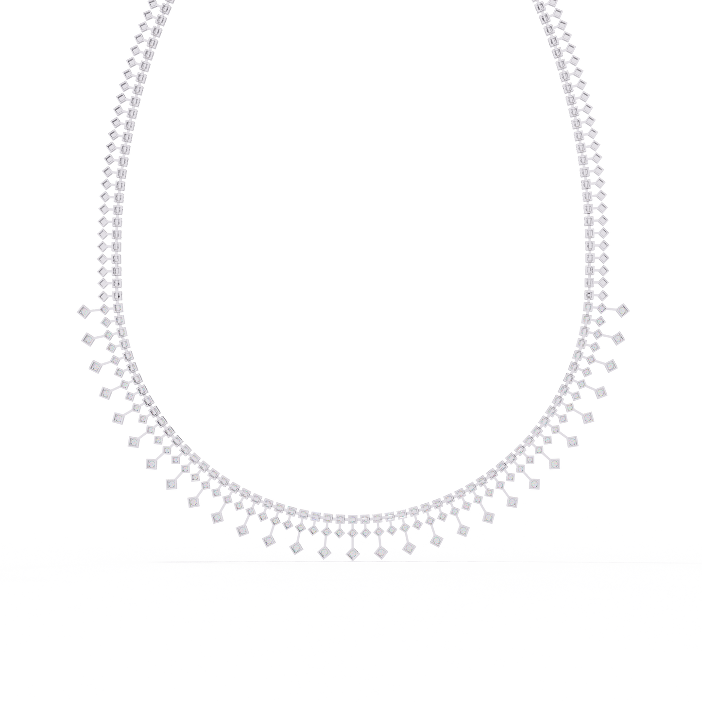 regal prism princess fringe lab grown diamond necklace
