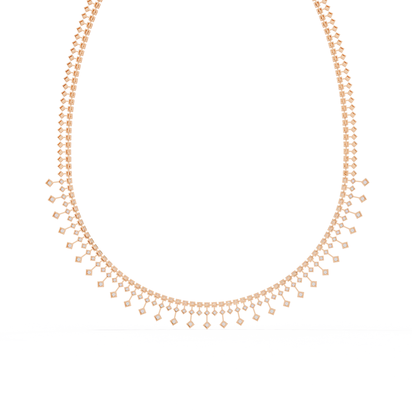 regal prism princess fringe lab grown diamond necklace