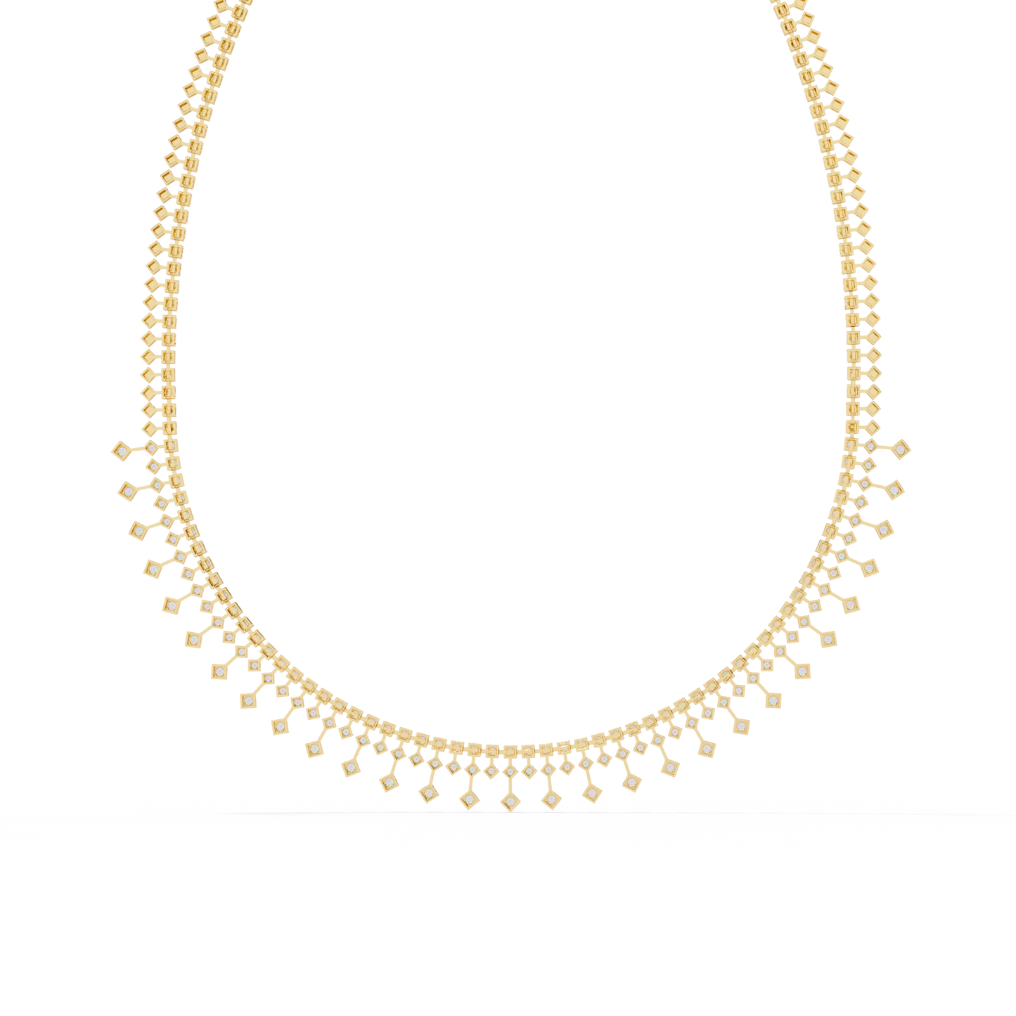 regal prism princess fringe lab grown diamond necklace