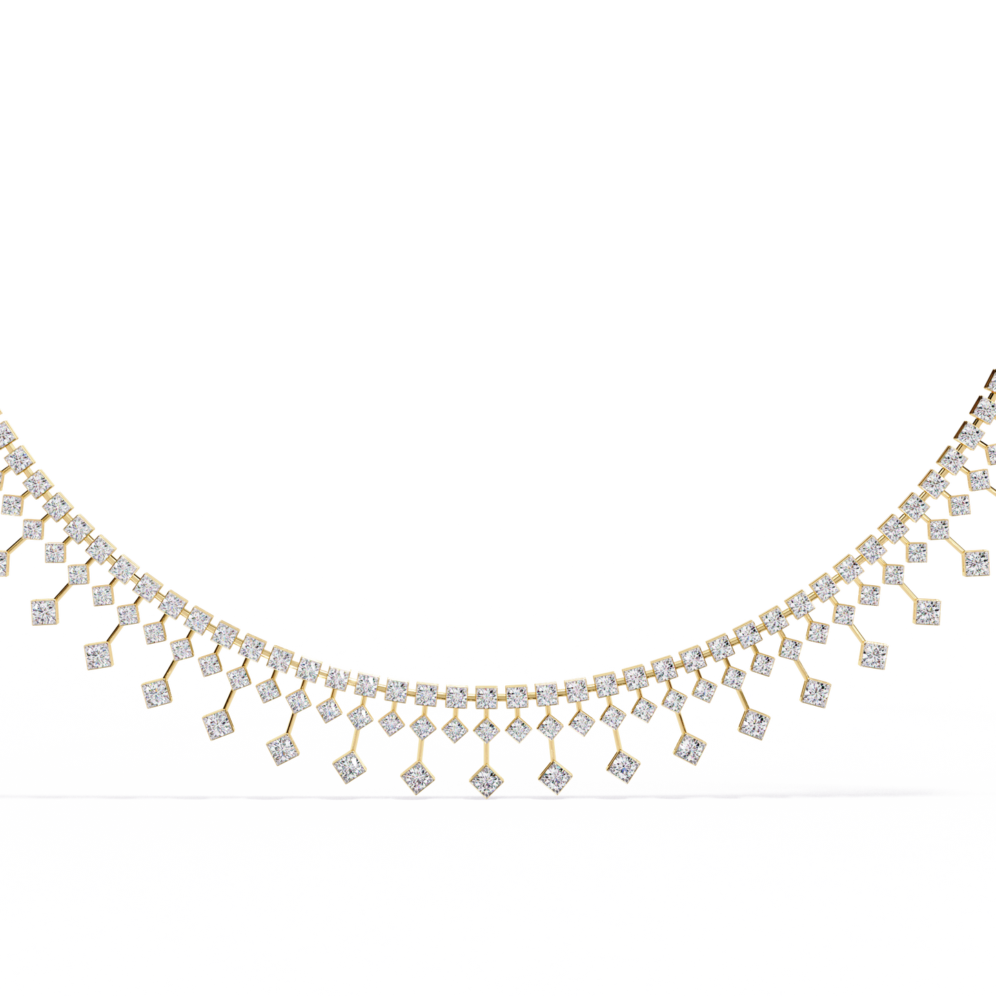 regal prism princess fringe lab grown diamond necklace