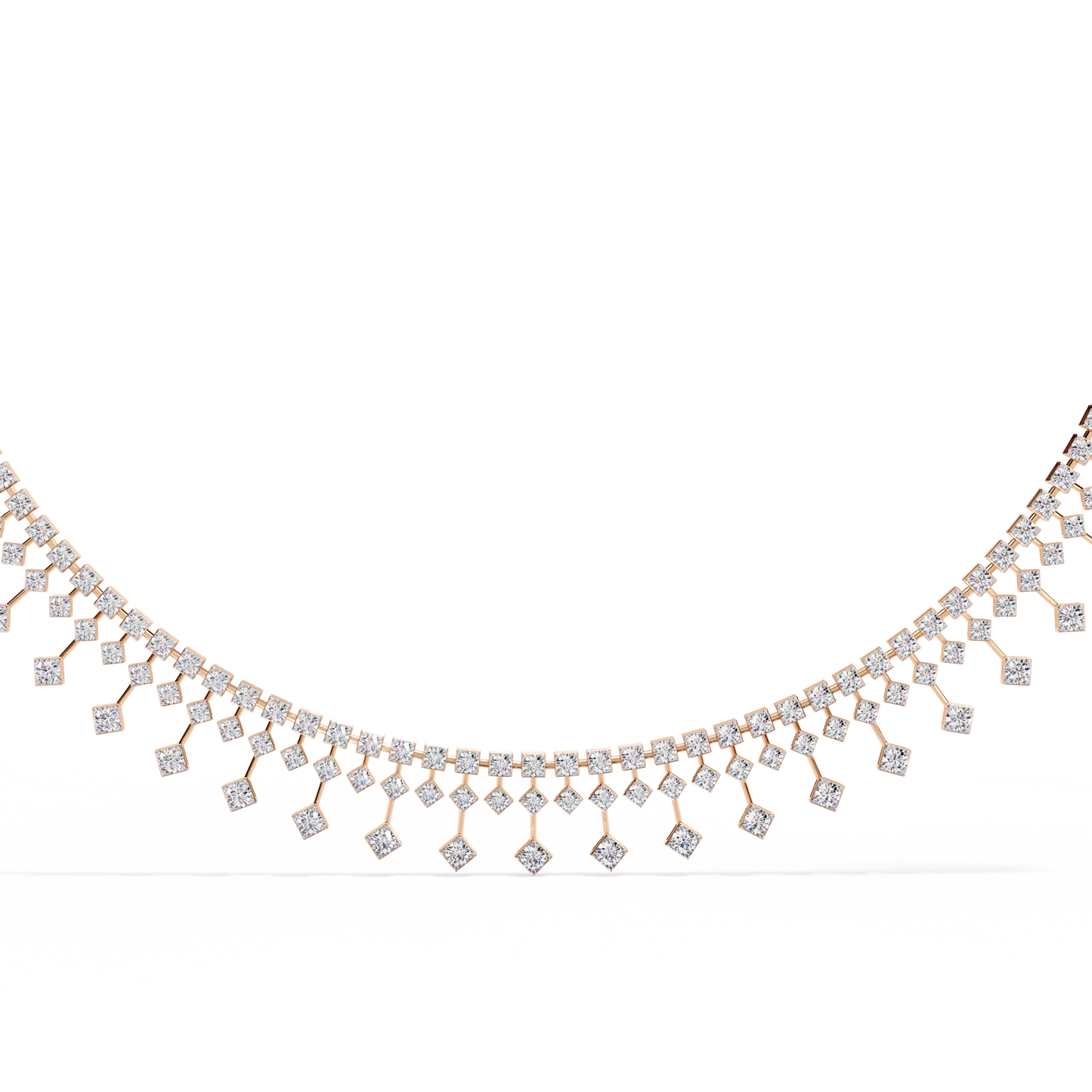 regal prism princess fringe lab grown diamond necklace
