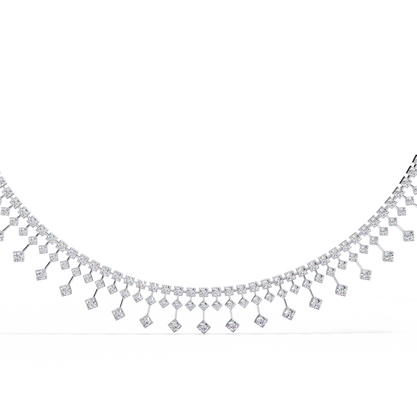 regal prism princess fringe lab grown diamond necklace