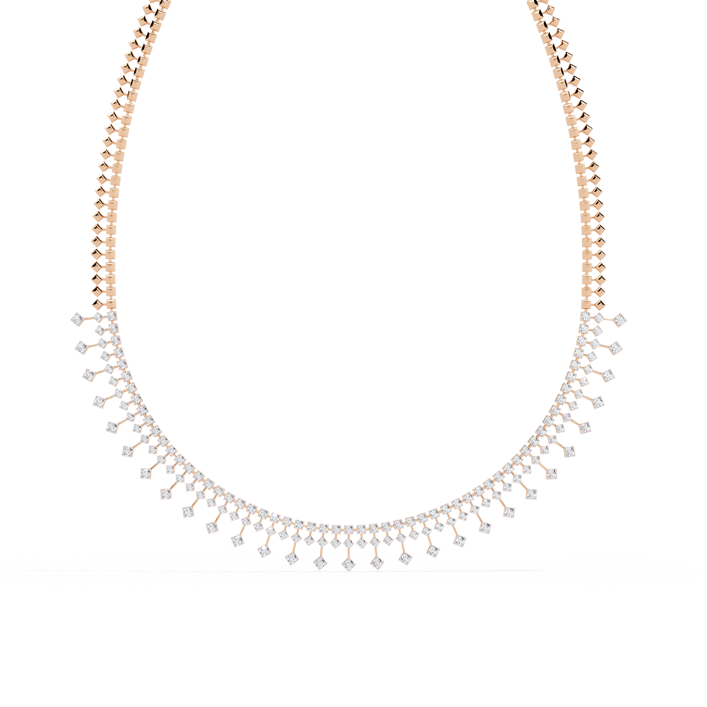 regal prism princess fringe lab grown diamond necklace