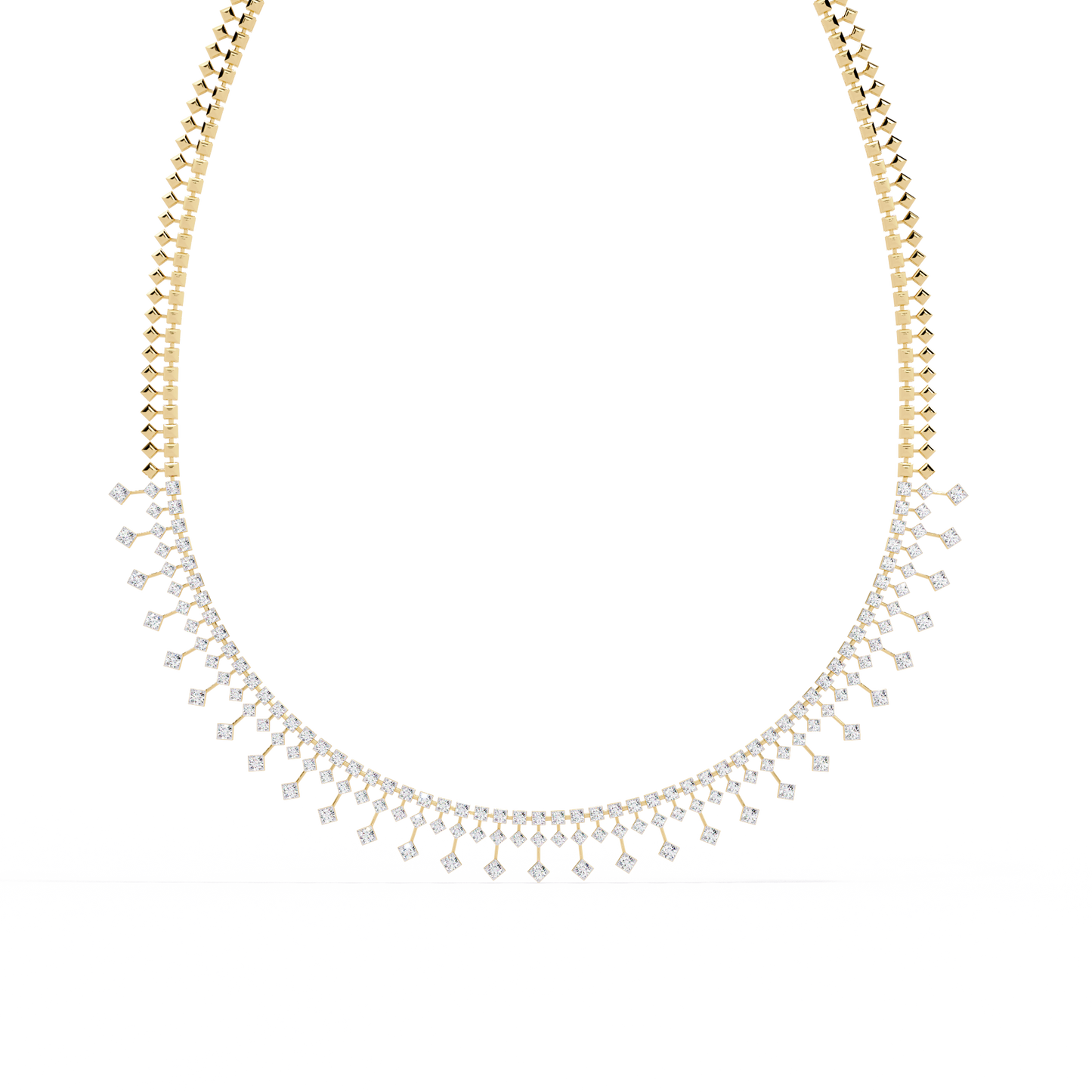 regal prism princess fringe lab grown diamond necklace