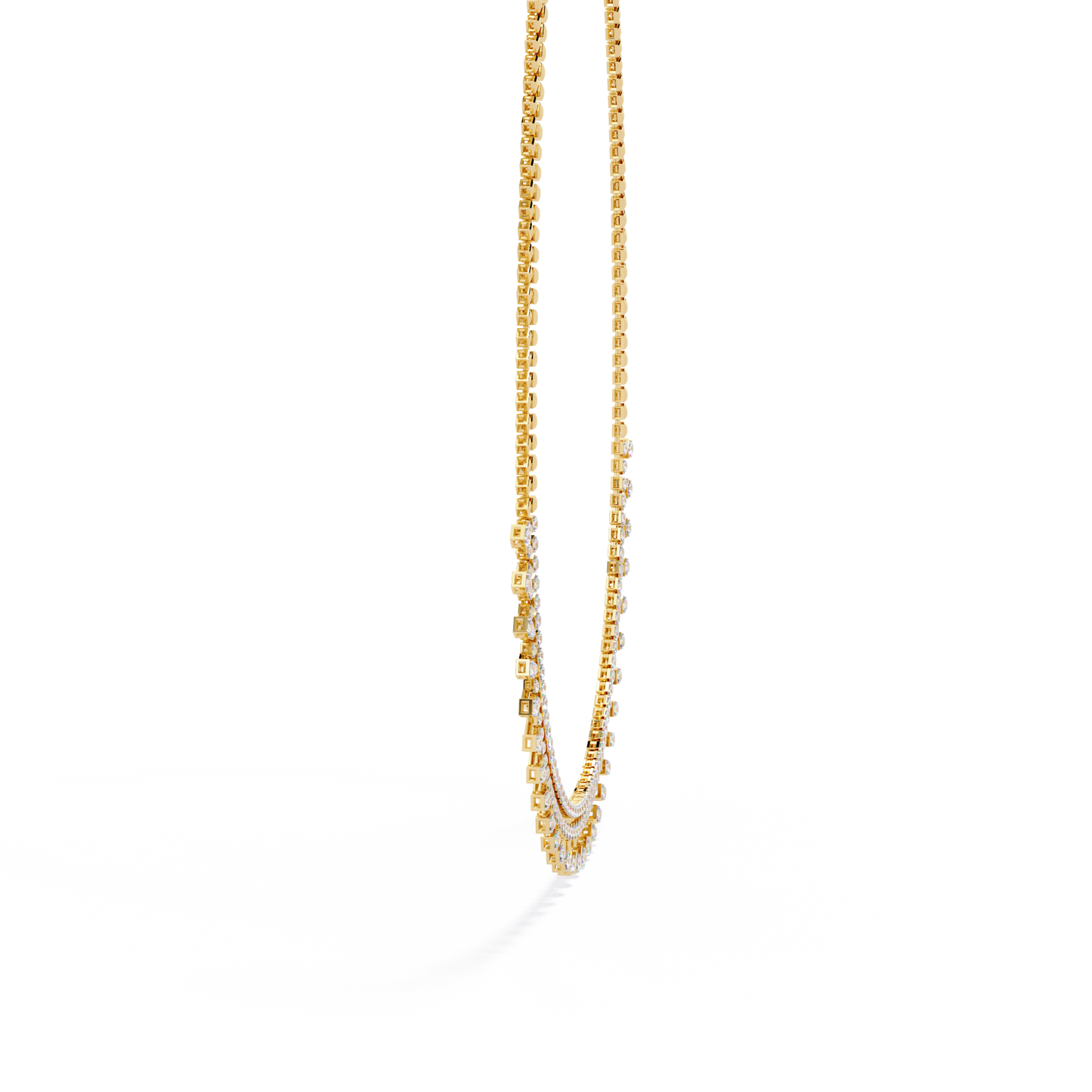 regal prism princess fringe lab grown diamond necklace