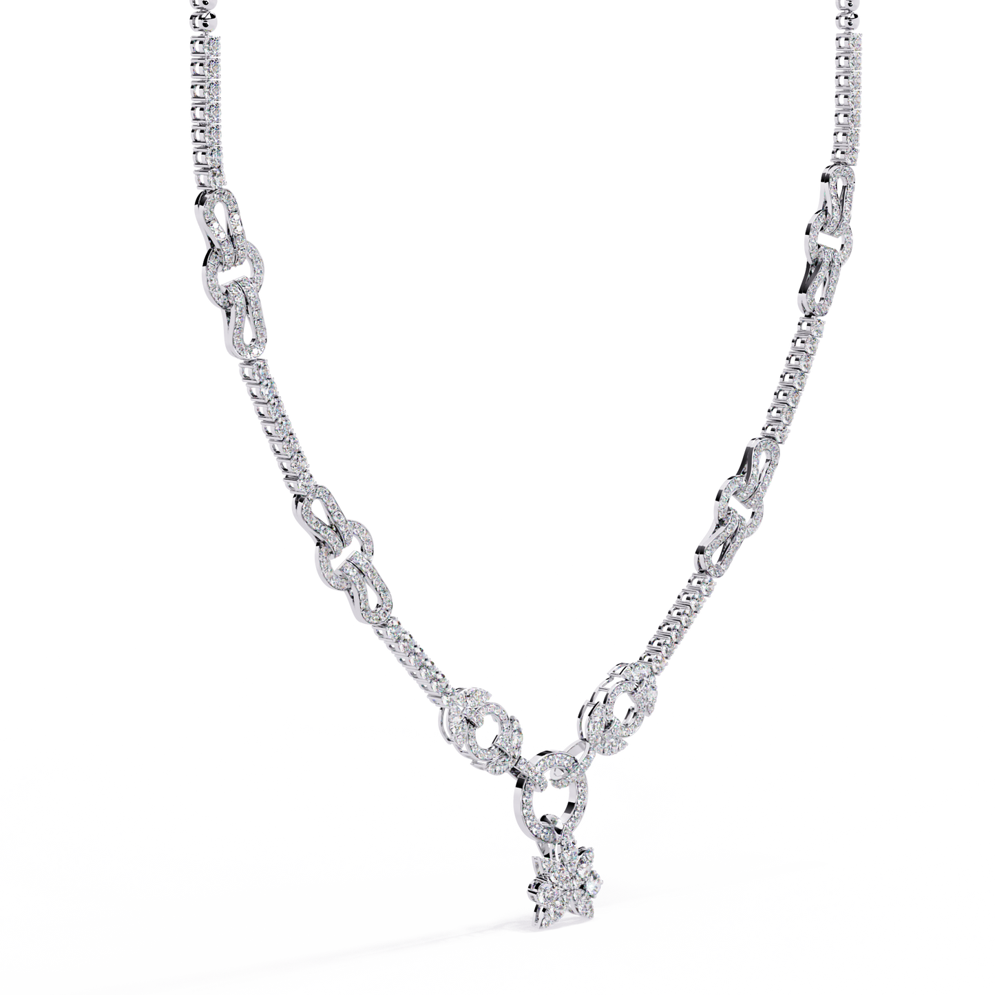 regal prism princess fringe lab grown diamond necklace