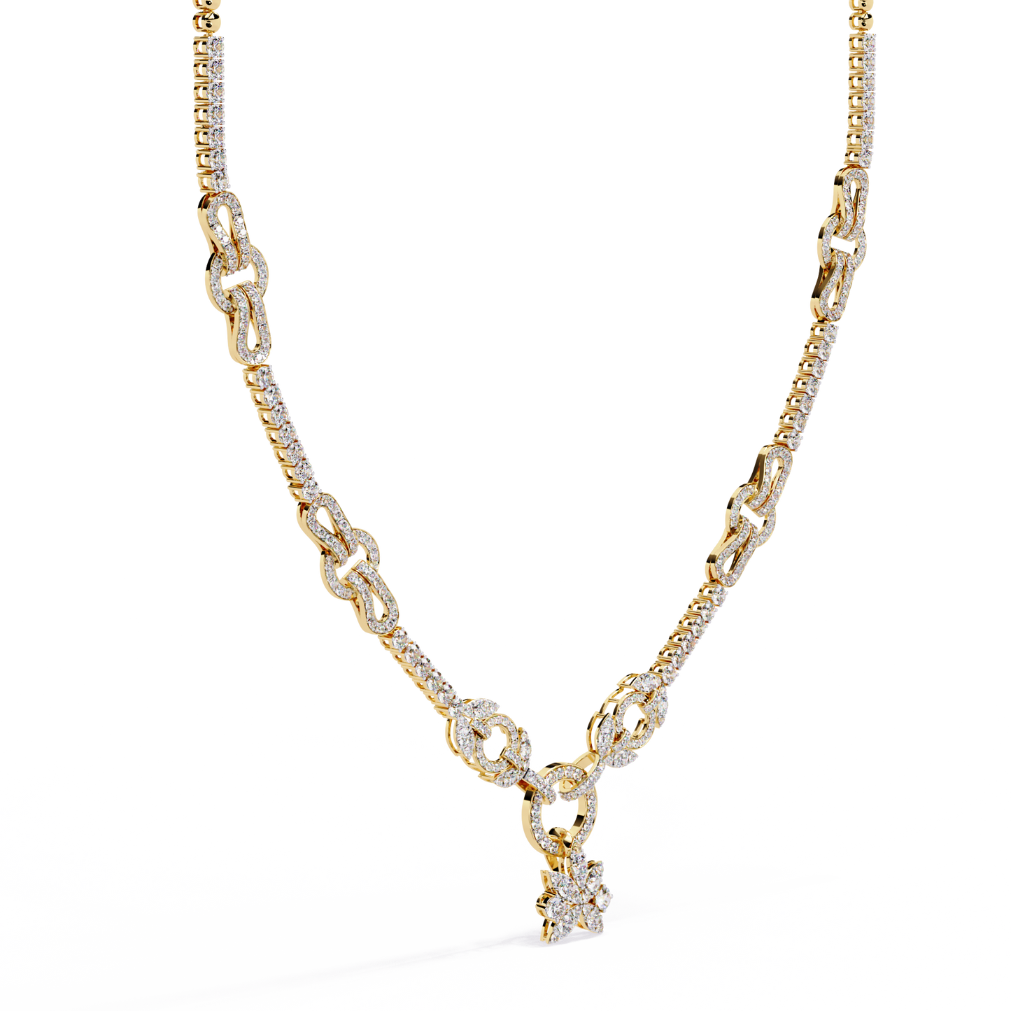 regal prism princess fringe lab grown diamond necklace