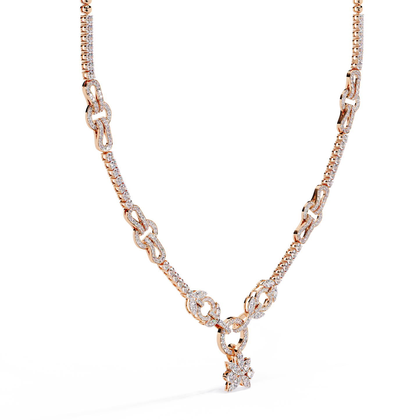 regal prism princess fringe lab grown diamond necklace