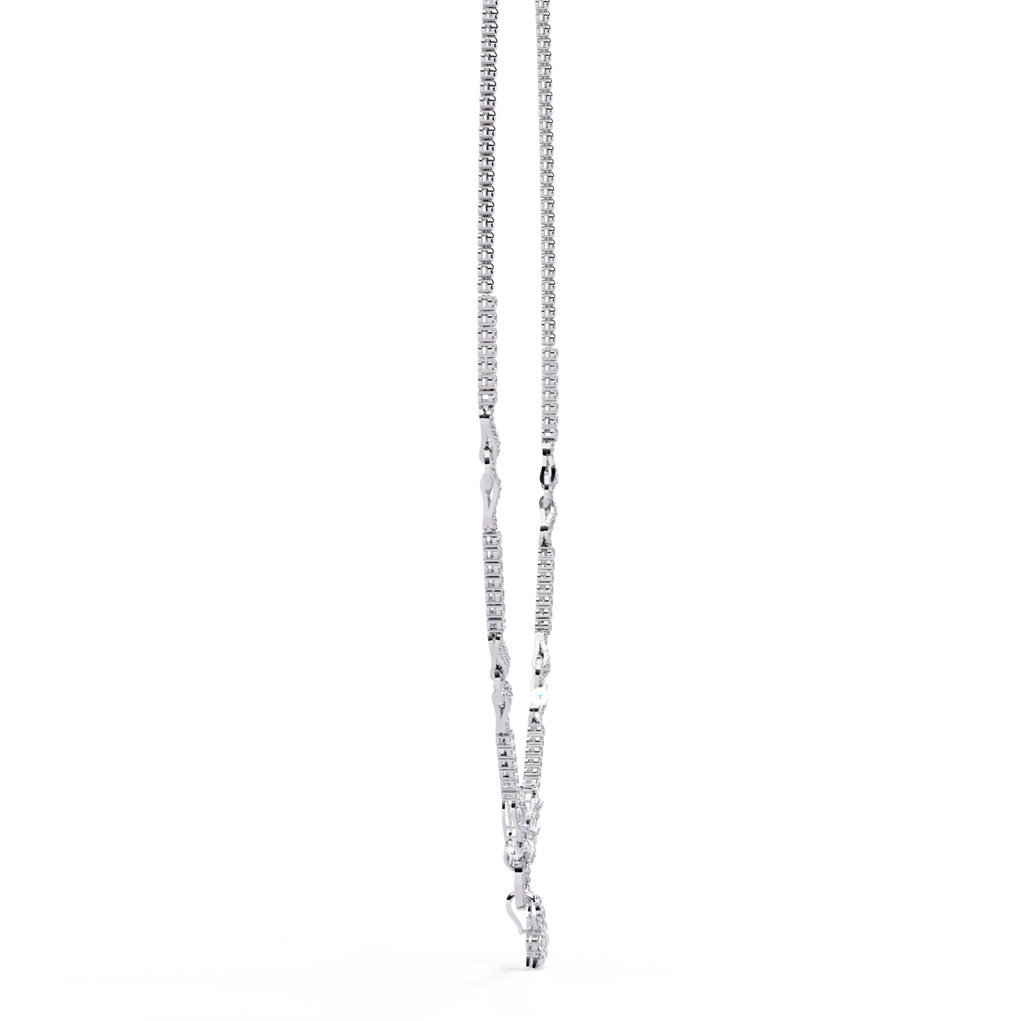 regal prism princess fringe lab grown diamond necklace