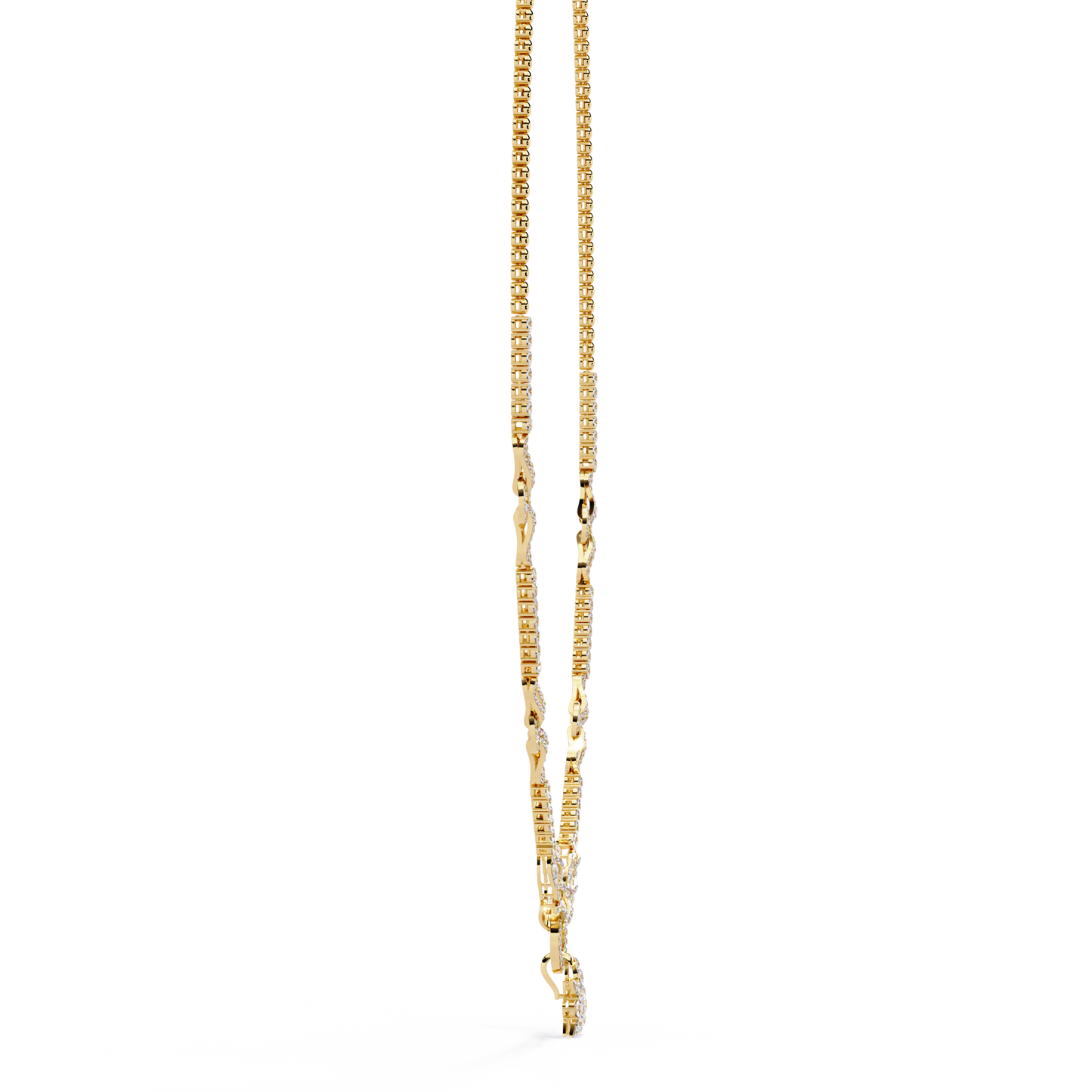 regal prism princess fringe lab grown diamond necklace