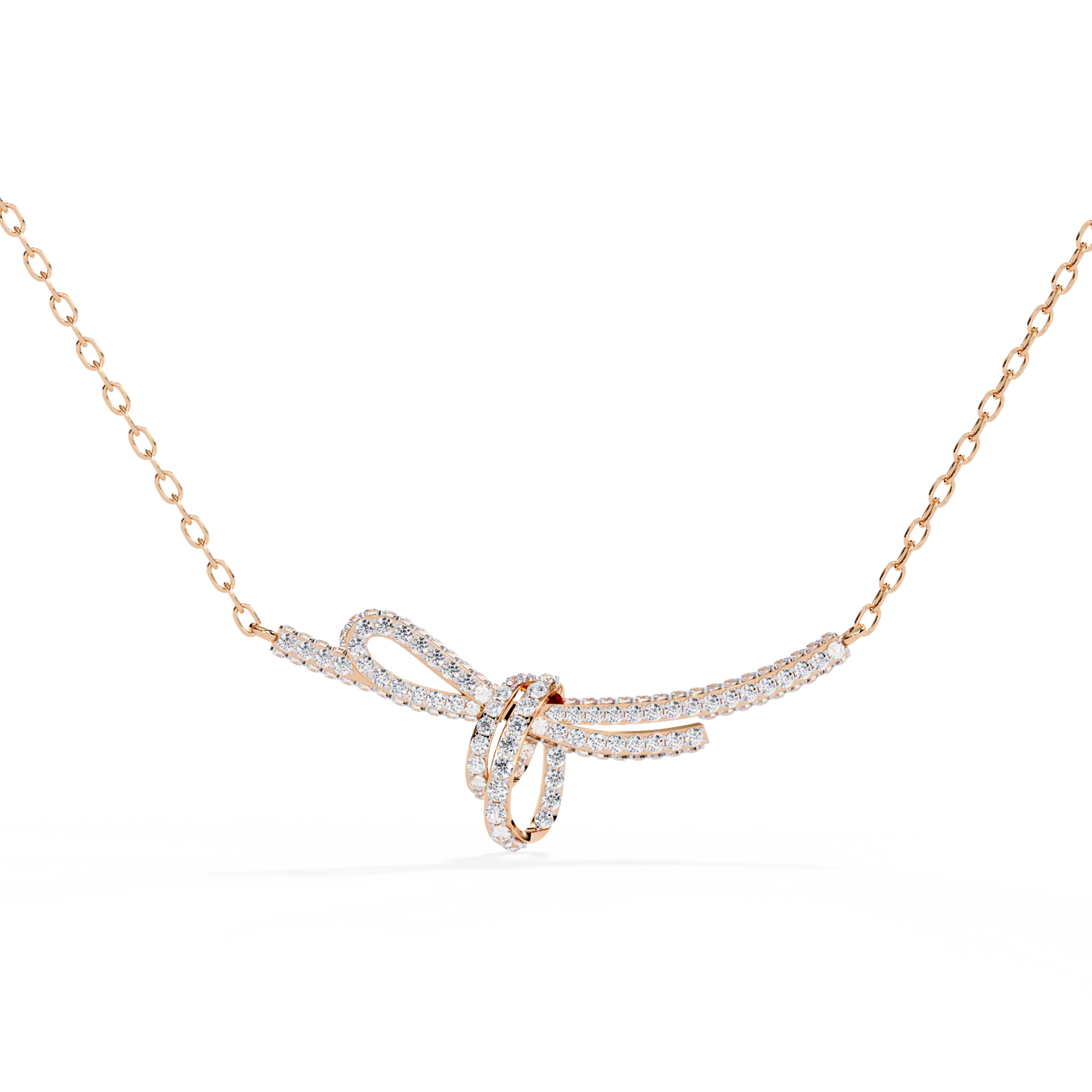 bijou ribbon pavé lab grown diamond necklace