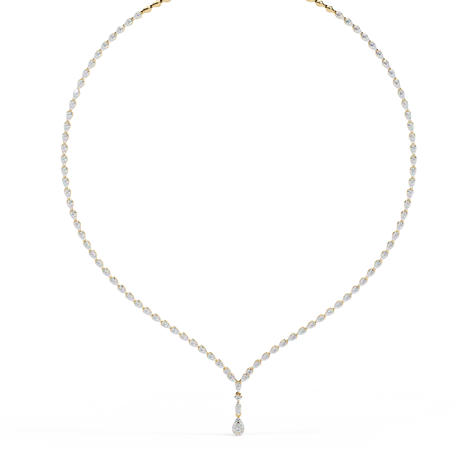 adorn marquise drop tennis lab grown diamond necklace
