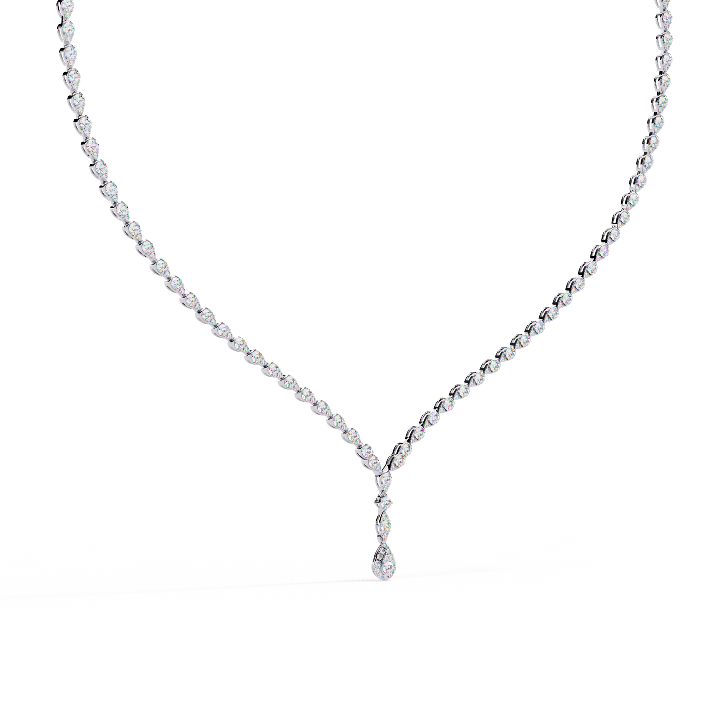 adorn marquise drop tennis lab grown diamond necklace