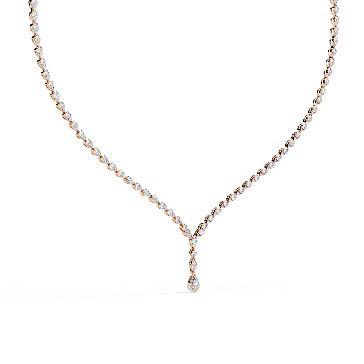 adorn marquise drop tennis lab grown diamond necklace