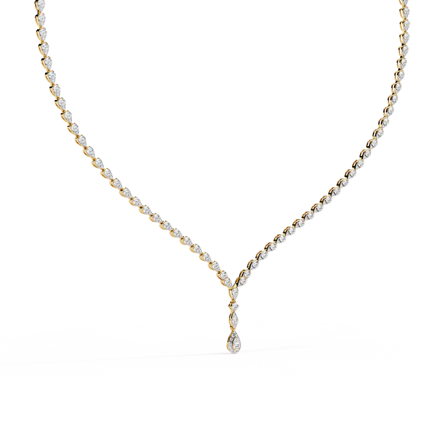 adorn marquise drop tennis lab grown diamond necklace