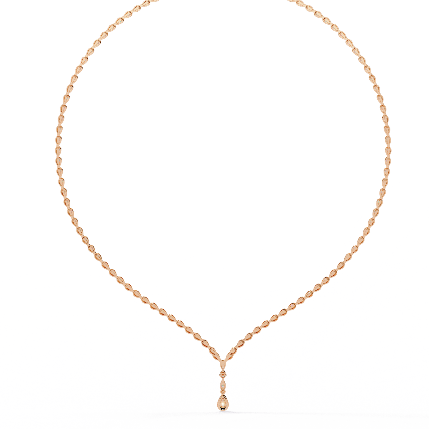 adorn marquise drop tennis lab grown diamond necklace