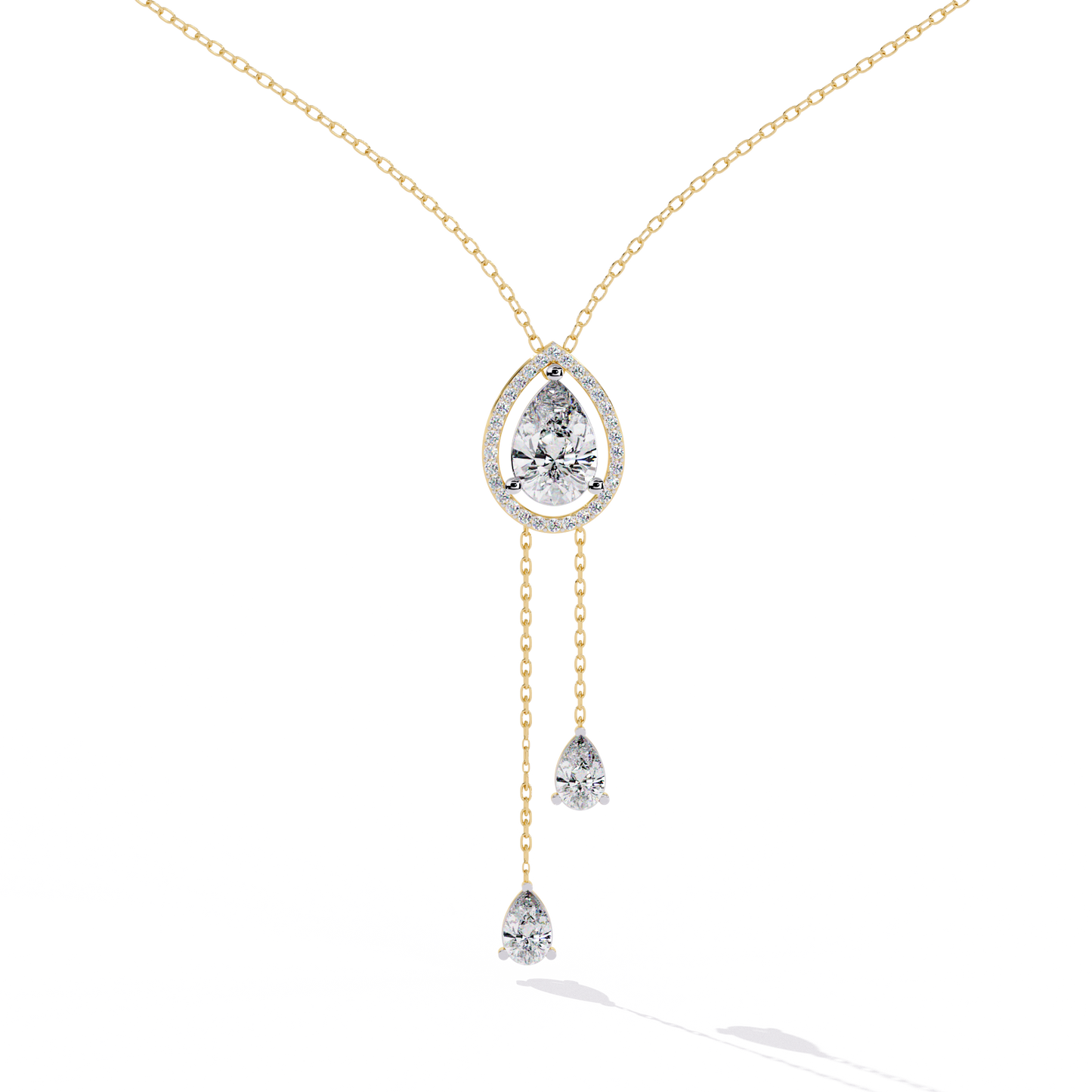 serenata pear lariat lab grown diamond necklace