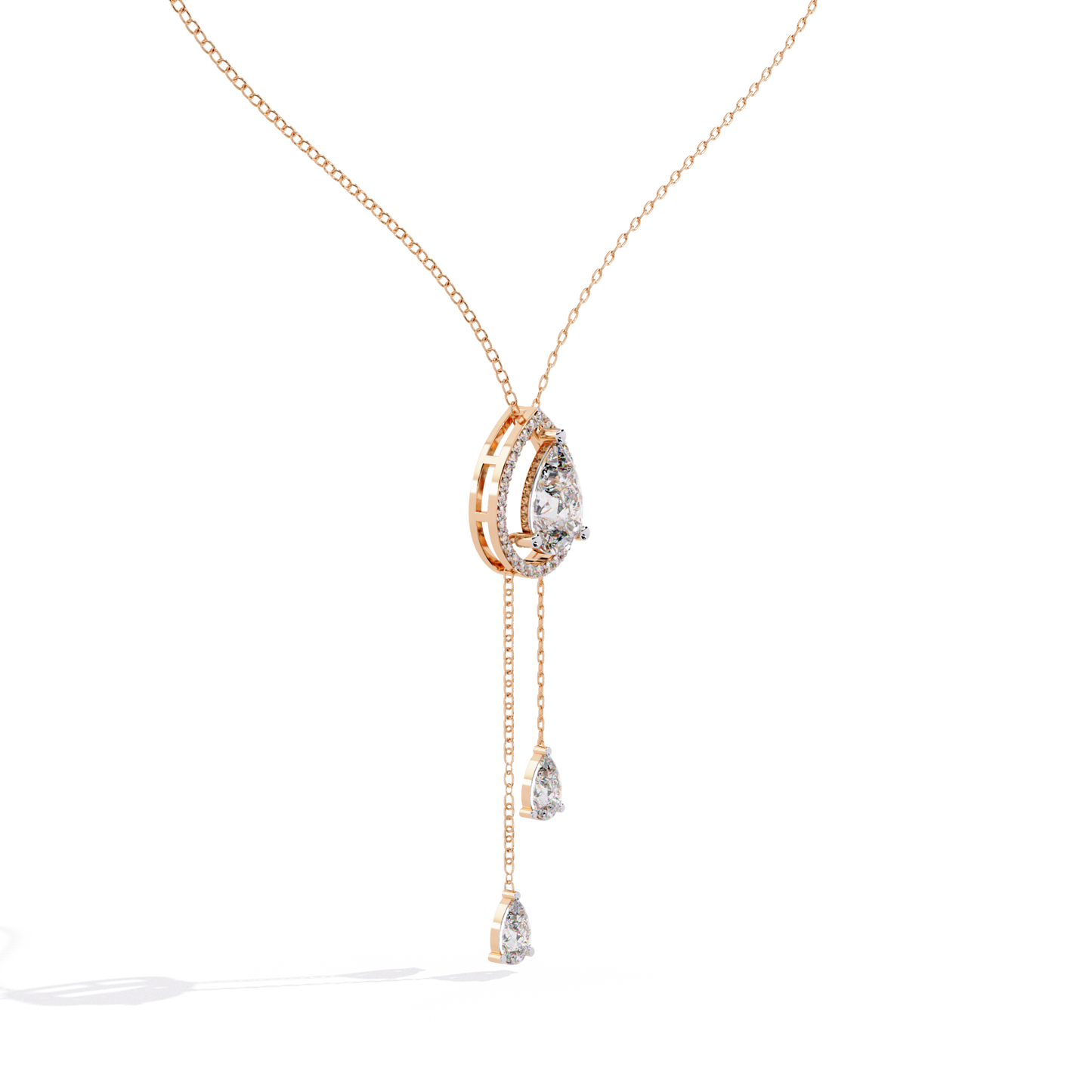 serenata pear lariat lab grown diamond necklace