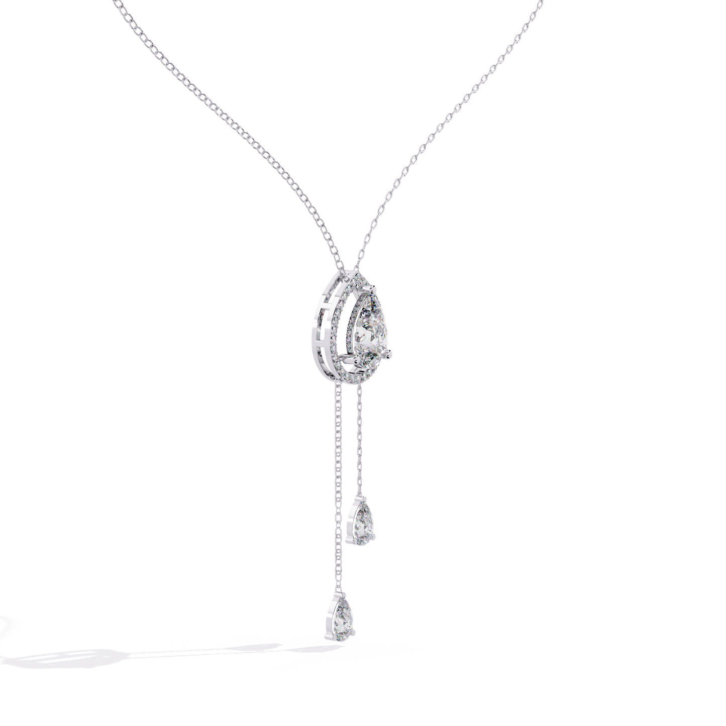 serenata pear lariat lab grown diamond necklace