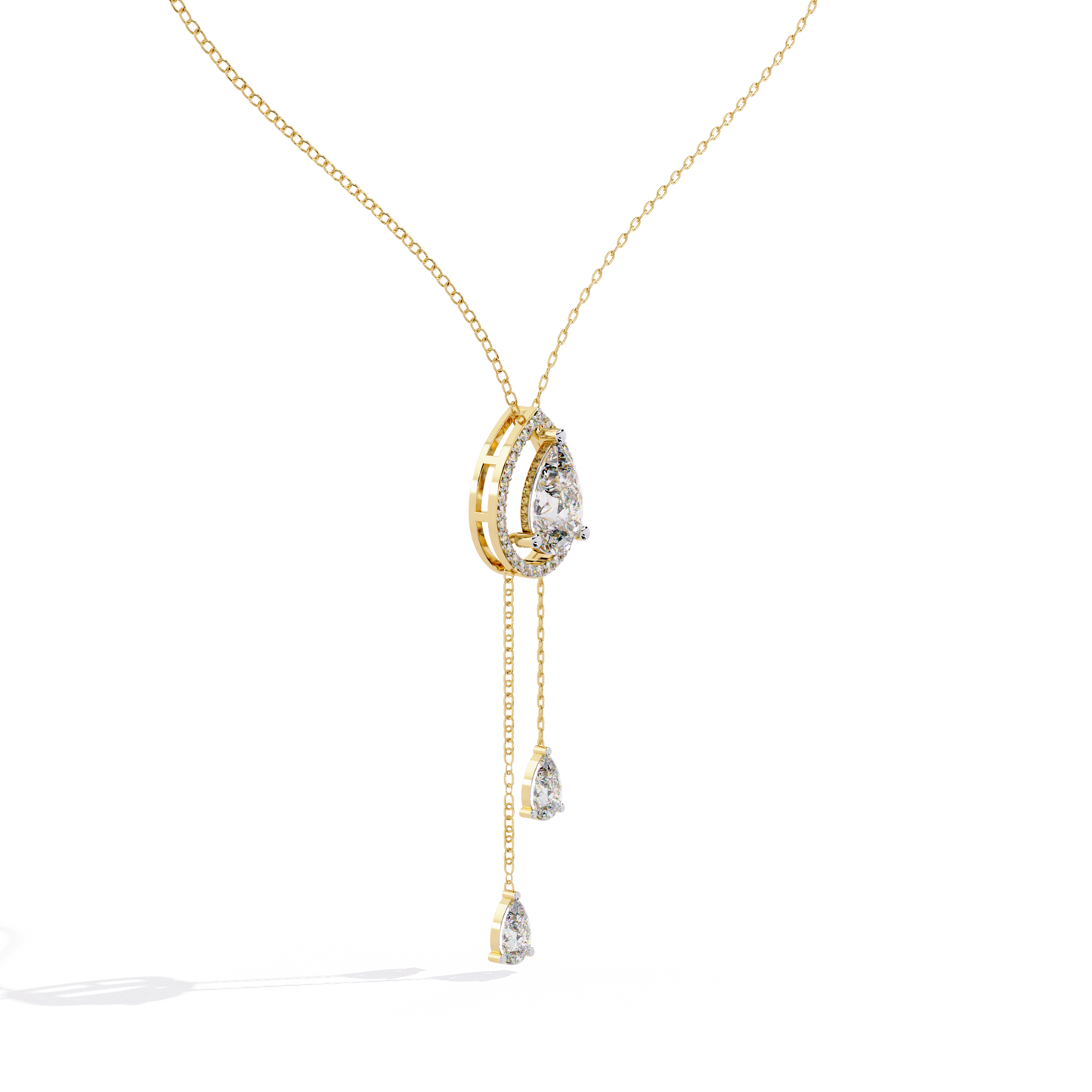 serenata pear lariat lab grown diamond necklace