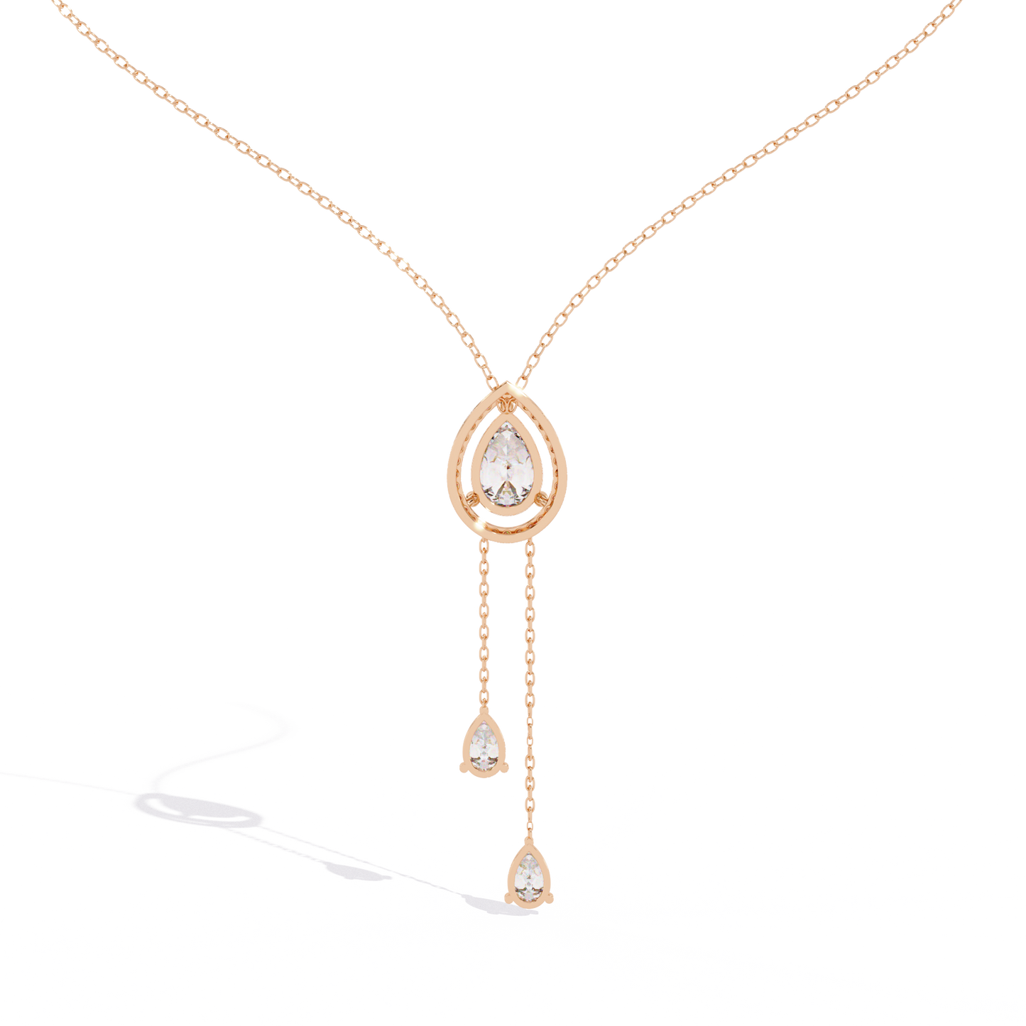 serenata pear lariat lab grown diamond necklace