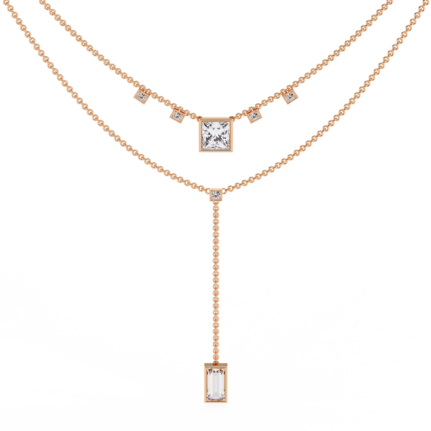 metro stream geometric lariat lab grown diamond necklace