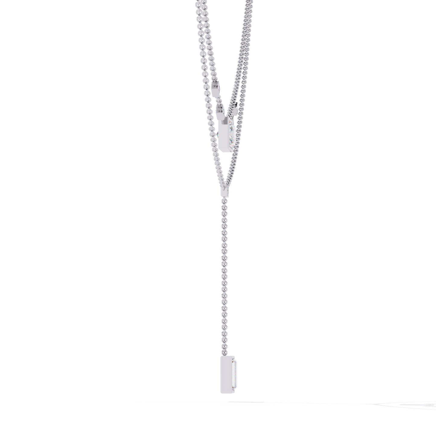 metro stream geometric lariat lab grown diamond necklace