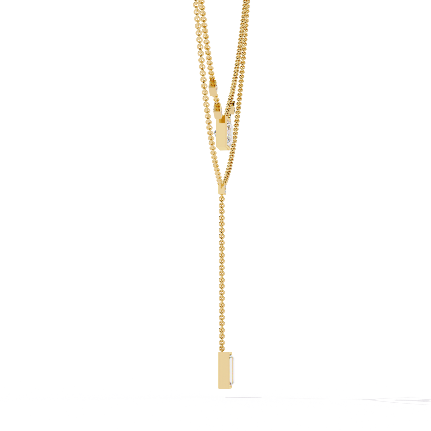 metro stream geometric lariat lab grown diamond necklace