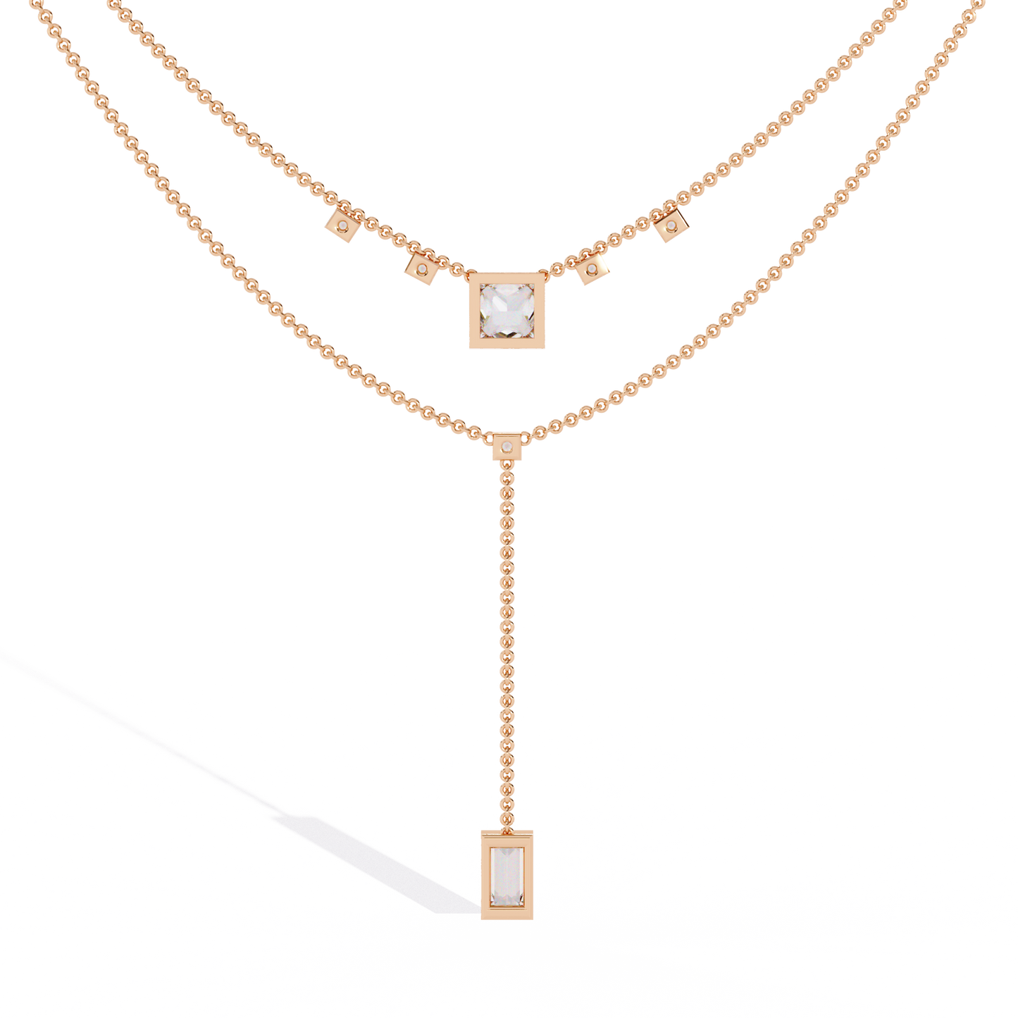 metro stream geometric lariat lab grown diamond necklace