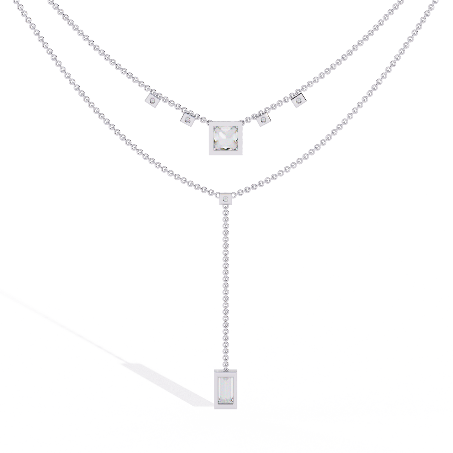 metro stream geometric lariat lab grown diamond necklace